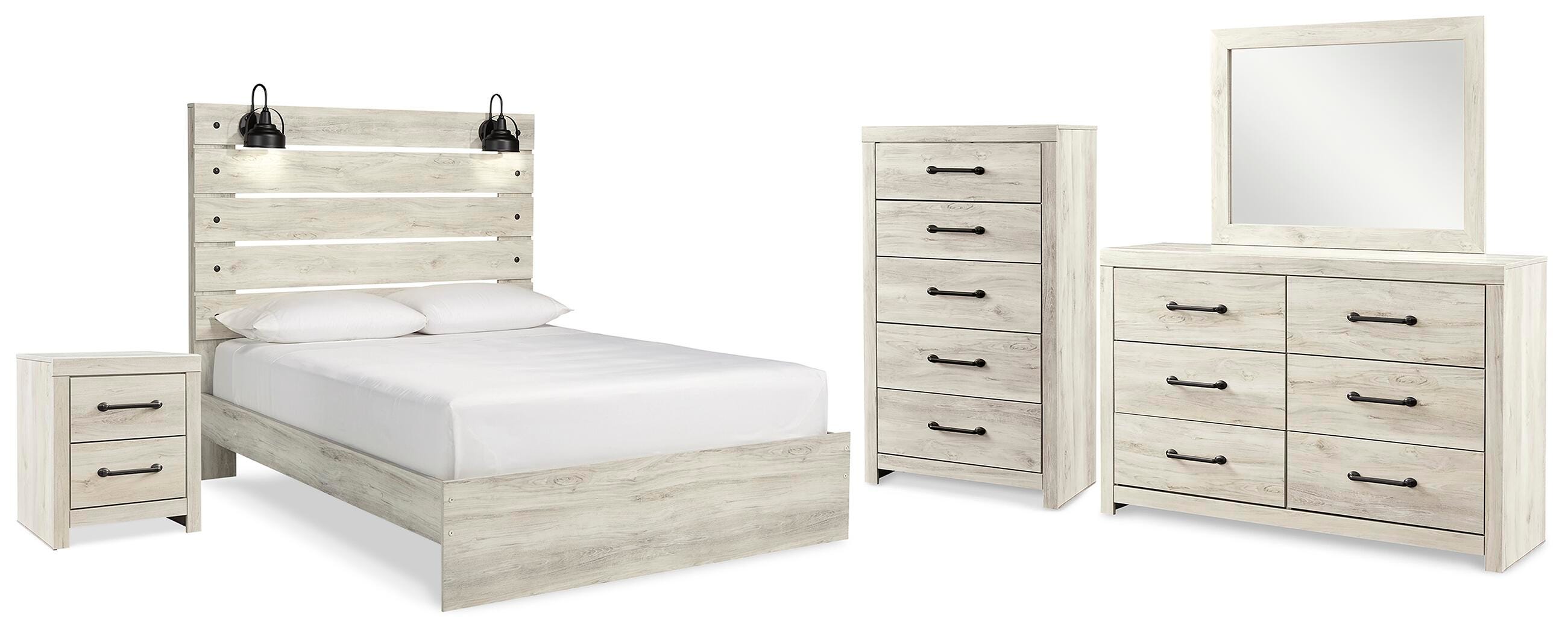 Cama de panel queen, tocador, espejo, cómoda y mesita de noche Cambeck - image 2