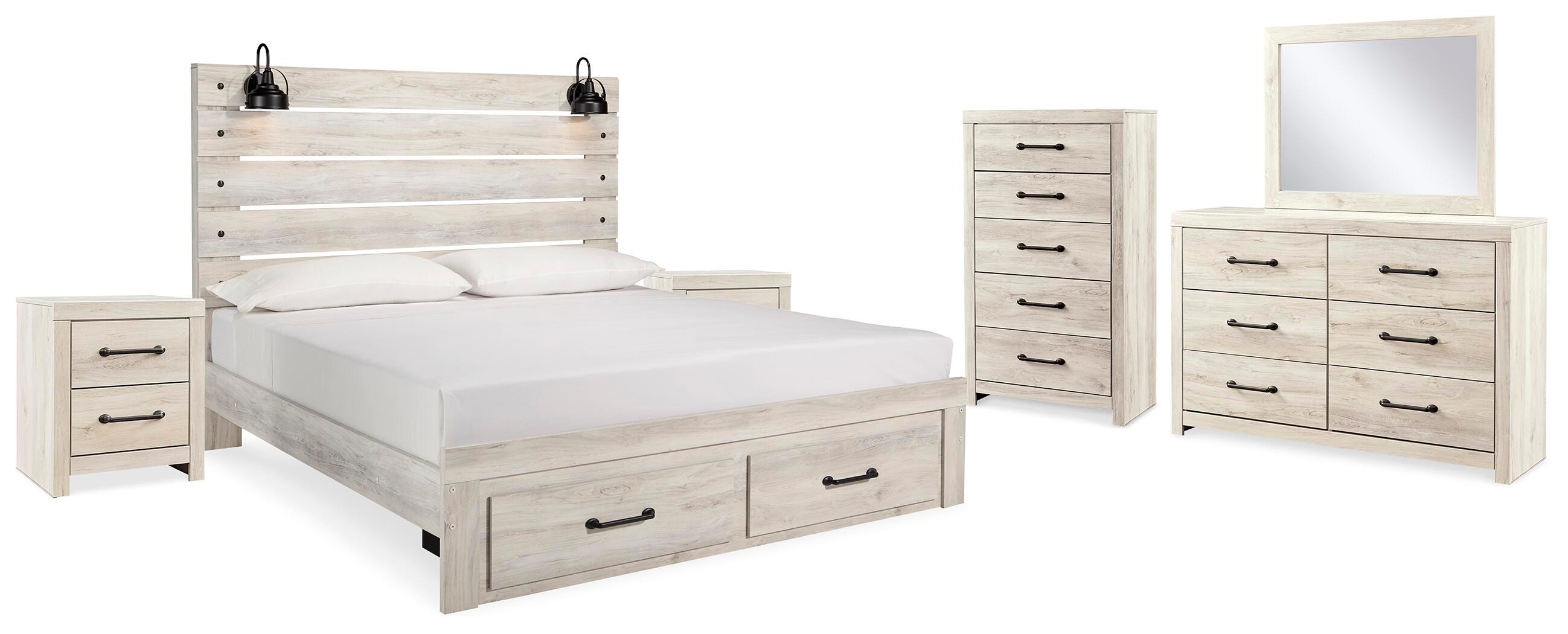 Cambeck King Panel Storage Bed, Dresser, Mirror, Chest and 2 Nightstands - image 2