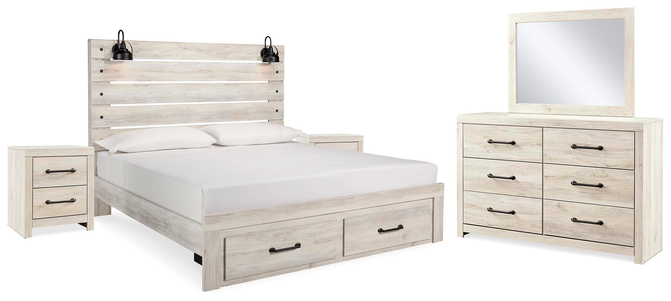 Cambeck King Storage Bed, 2 Dressers, Mirror, and 2 Nightstands - image 1