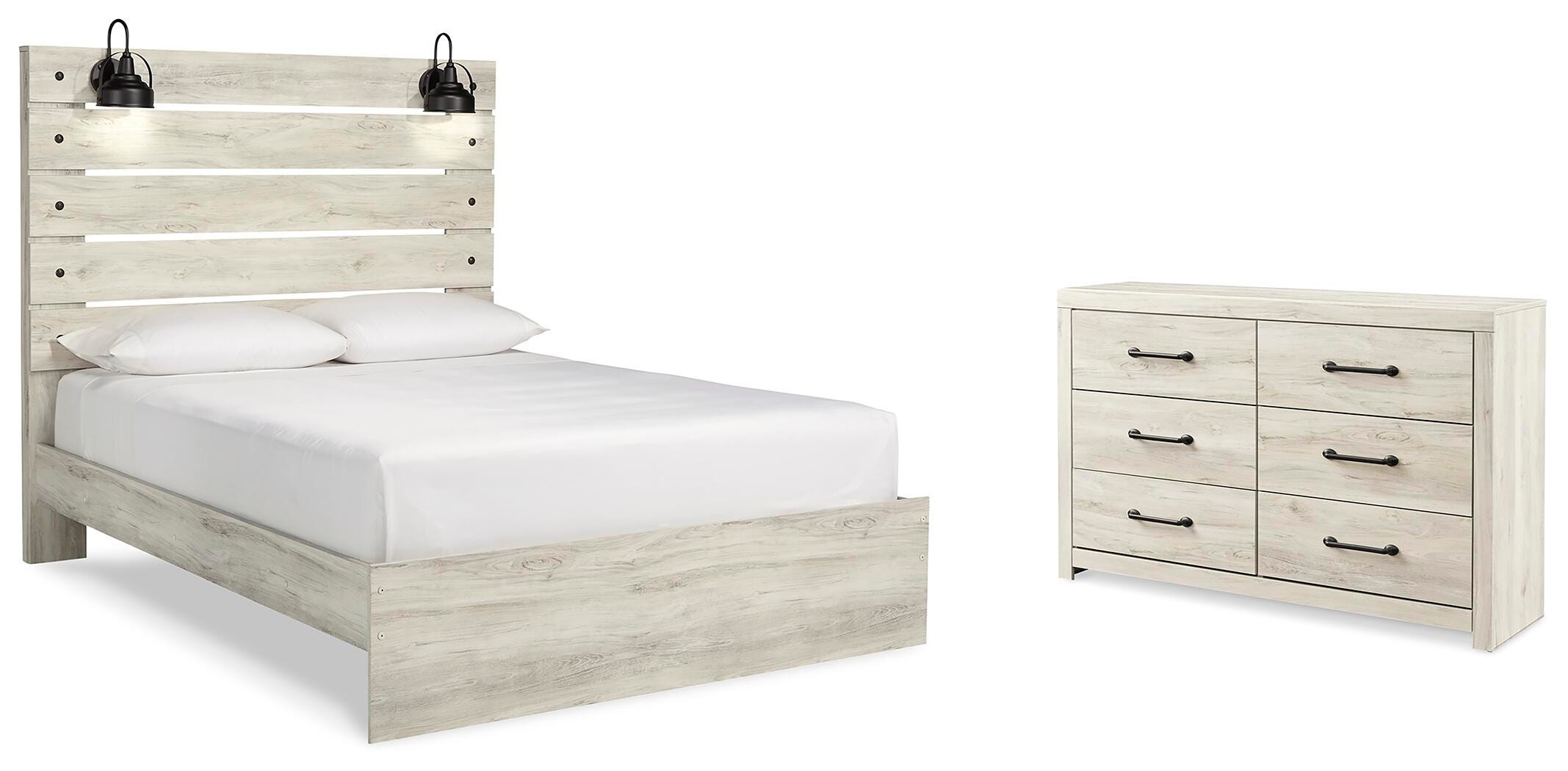 Cama Queen con Panel y Cómoda Cambeck - image 1
