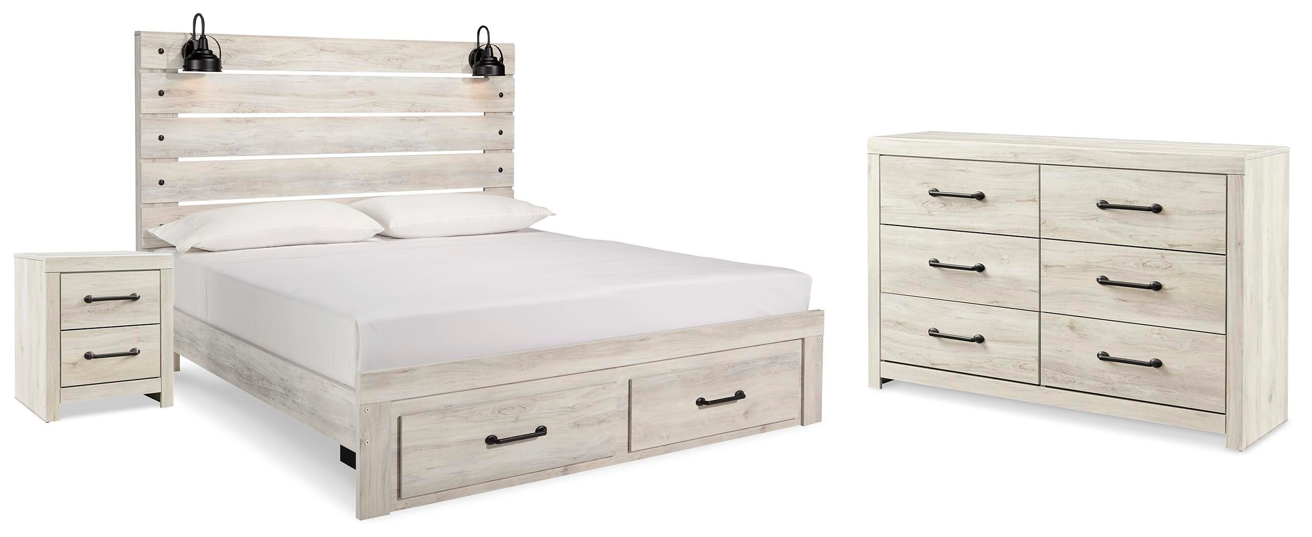 Cambeck King Panel Storage Bed, Dresser and Nightstand - image 1