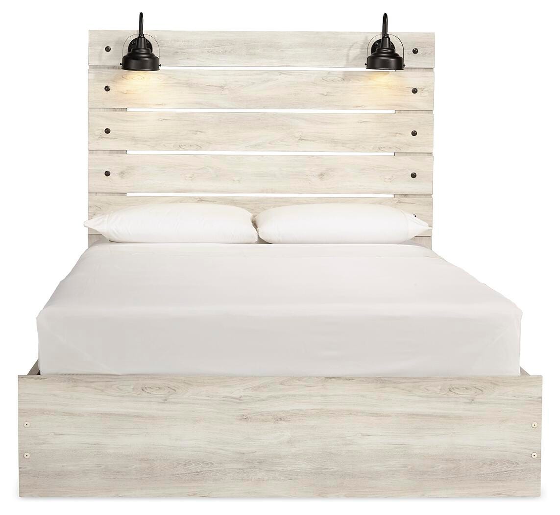 Cama Queen Cambeck con paneles y almacenaje, cómoda y espejo - image 5