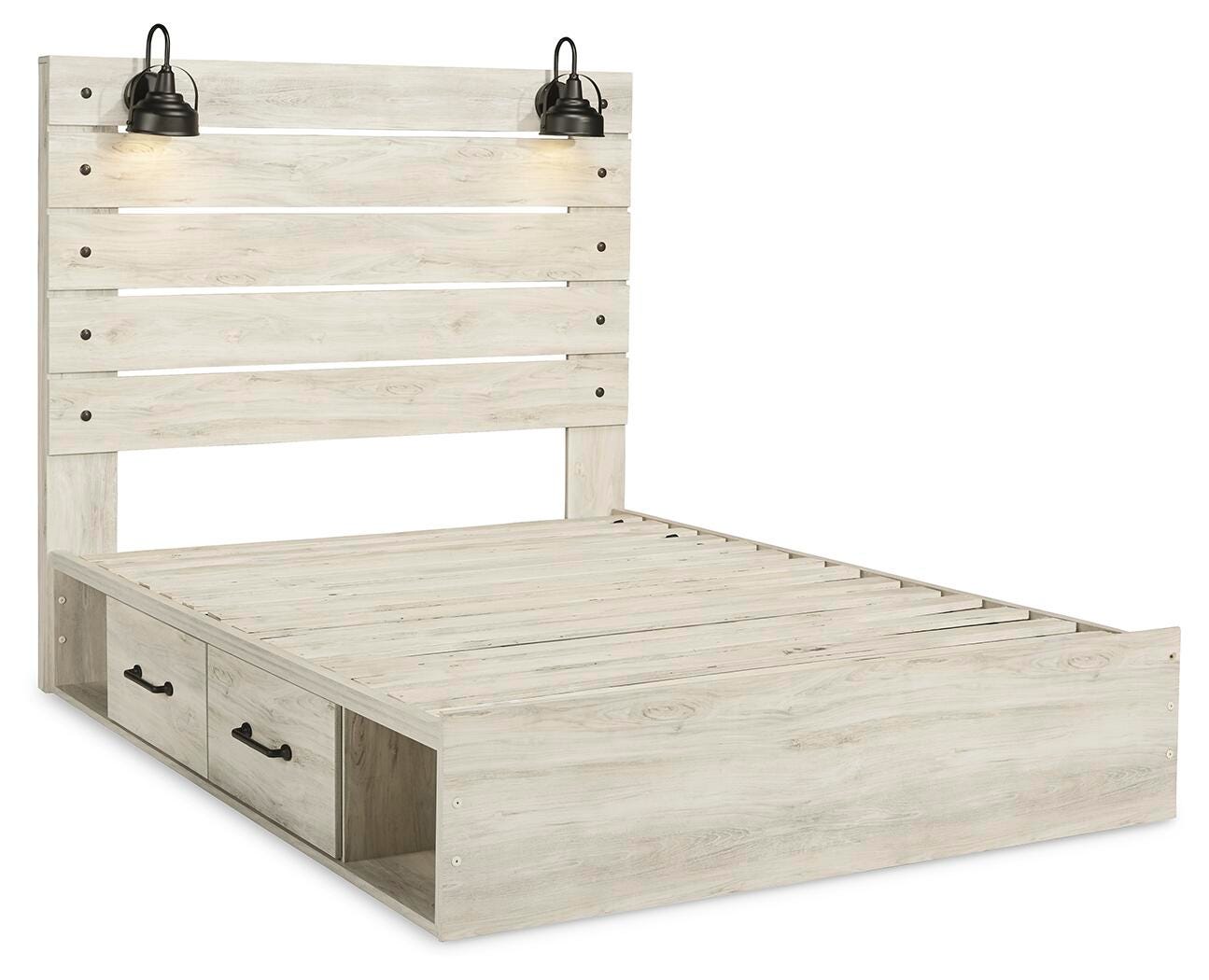 Cama Queen Cambeck con paneles y almacenaje, cómoda y espejo - image 8