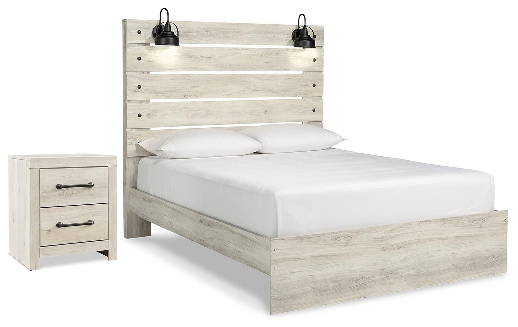 Cama queen con paneles y 2 mesitas de noche Cambeck - image 1
