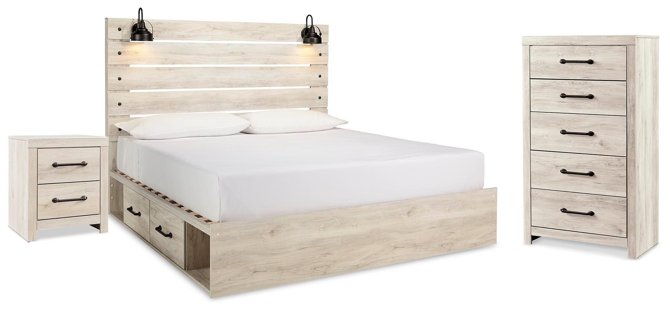 Cambeck King Panel Bed with Storage, Chest and Nightstand - image 1