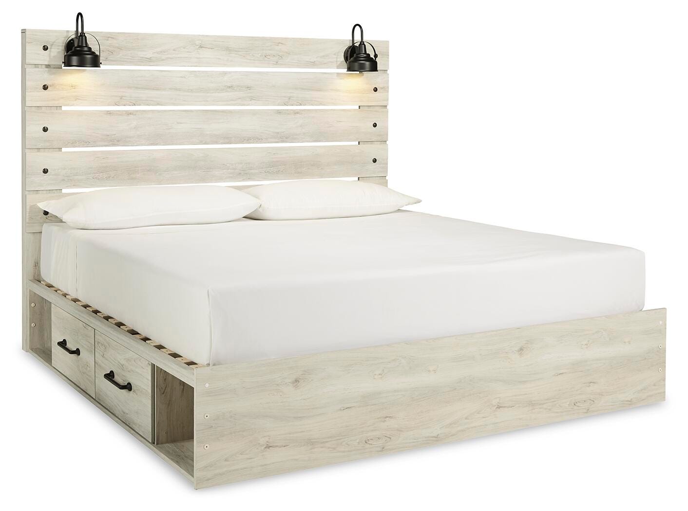 Cama de panel tamaño King Cambeck con almacenamiento, tocador, espejo, cómoda y 2 mesitas de noche - image 11