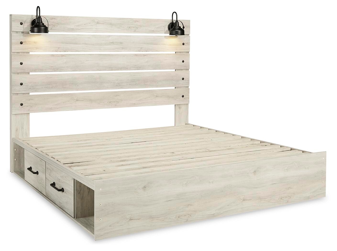 Cama de panel tamaño King Cambeck con almacenamiento, tocador, espejo, cómoda y 2 mesitas de noche - image 12