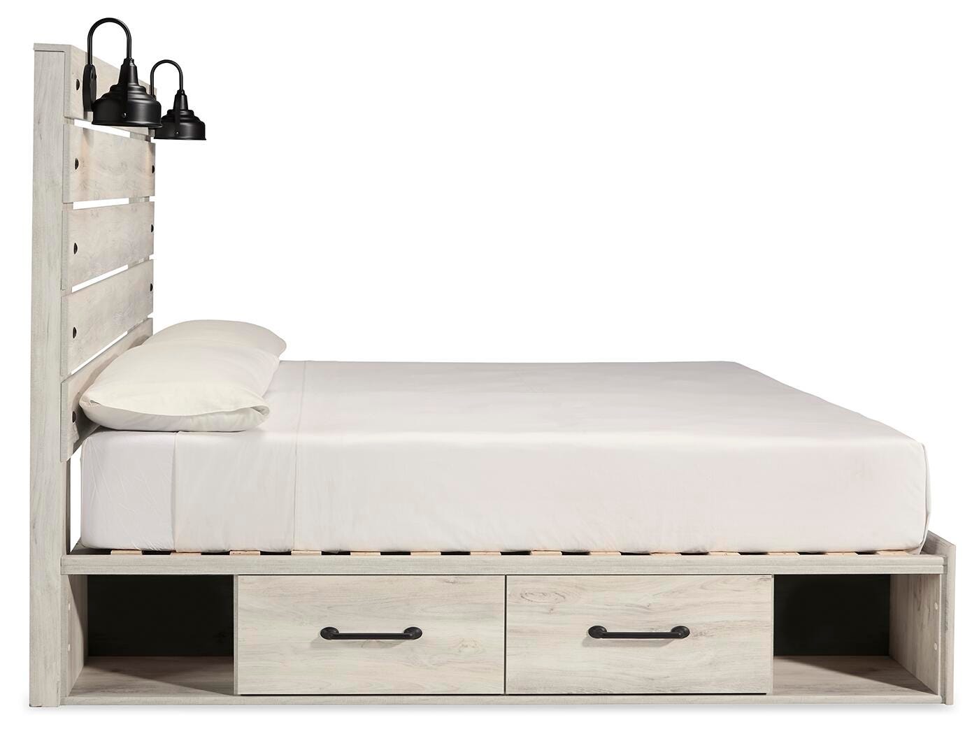 Cama de panel tamaño King Cambeck con almacenamiento, tocador, espejo, cómoda y 2 mesitas de noche - image 14