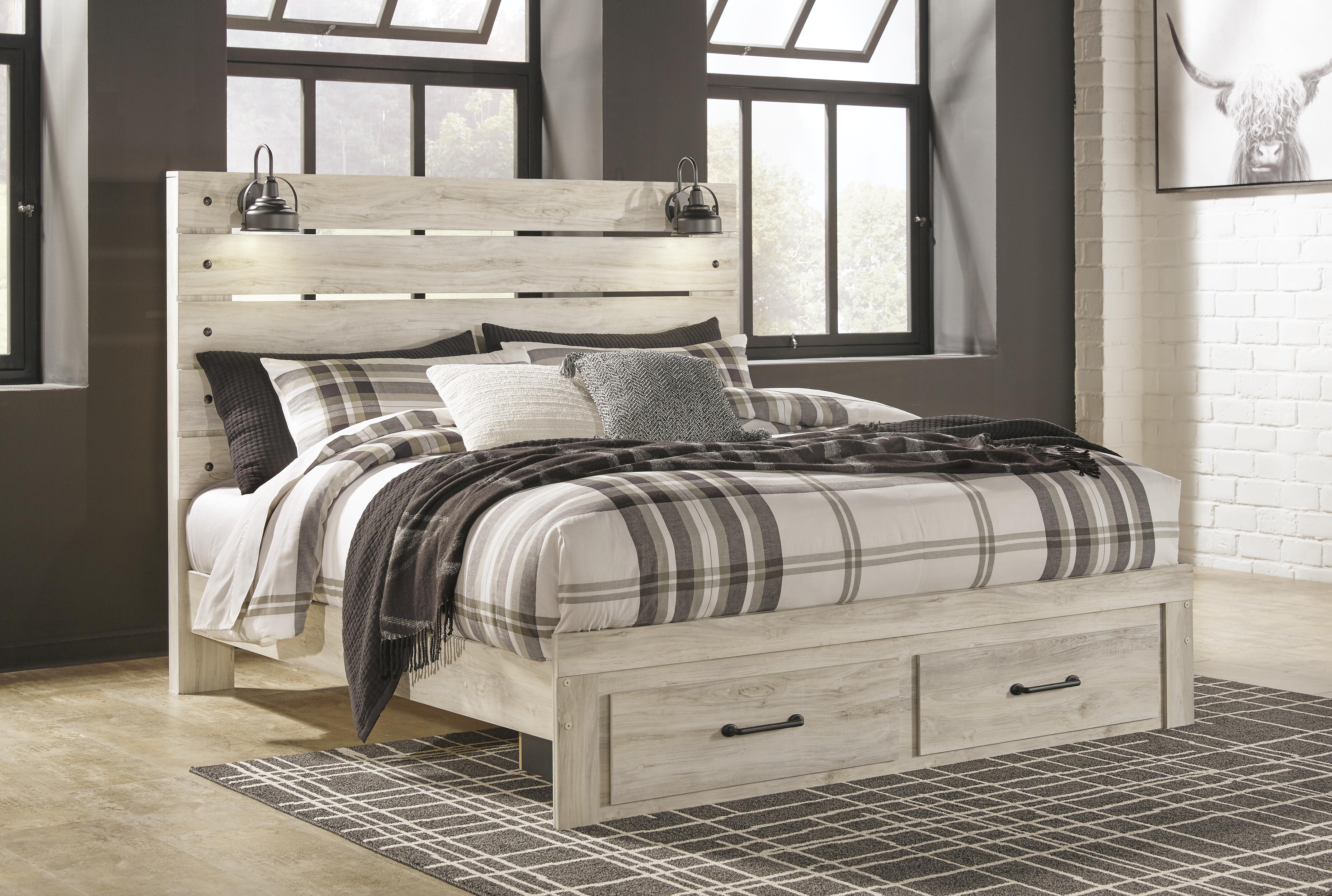 Cama con almacenaje King, cómoda, espejo y mesita de noche Cambeck - image 17