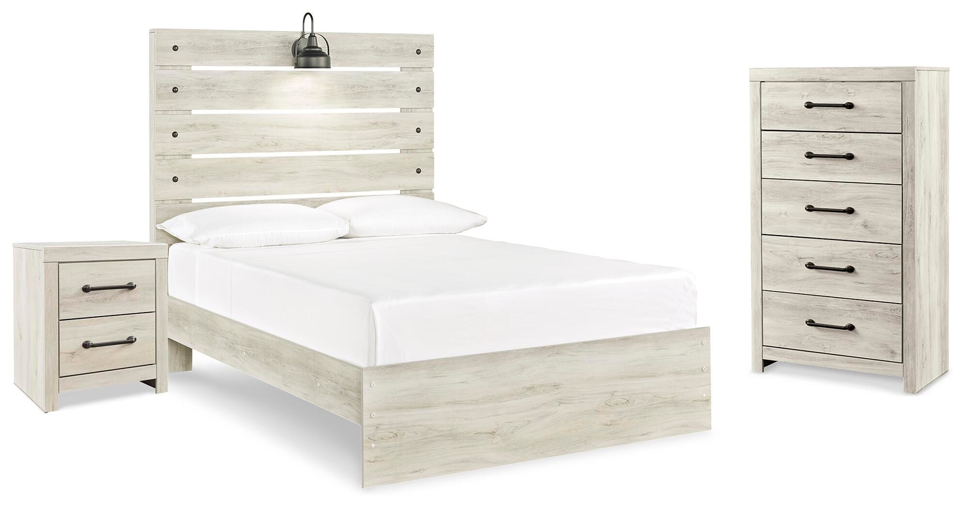 Cama con panel completo, cómoda y mesita de noche Cambeck - image 1