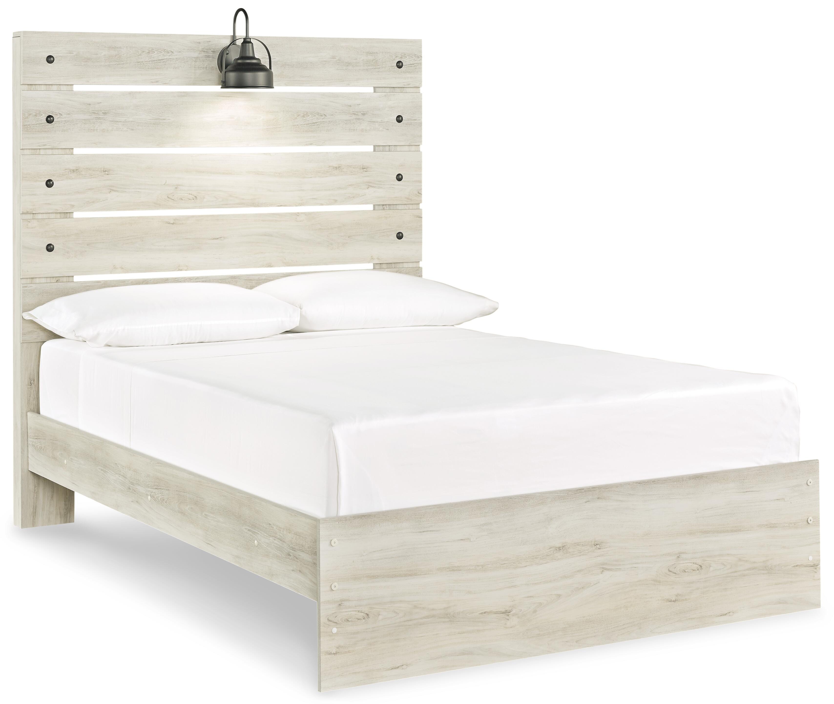 Cambeck Full Panel Bed with Dresser, Whitewash, large
