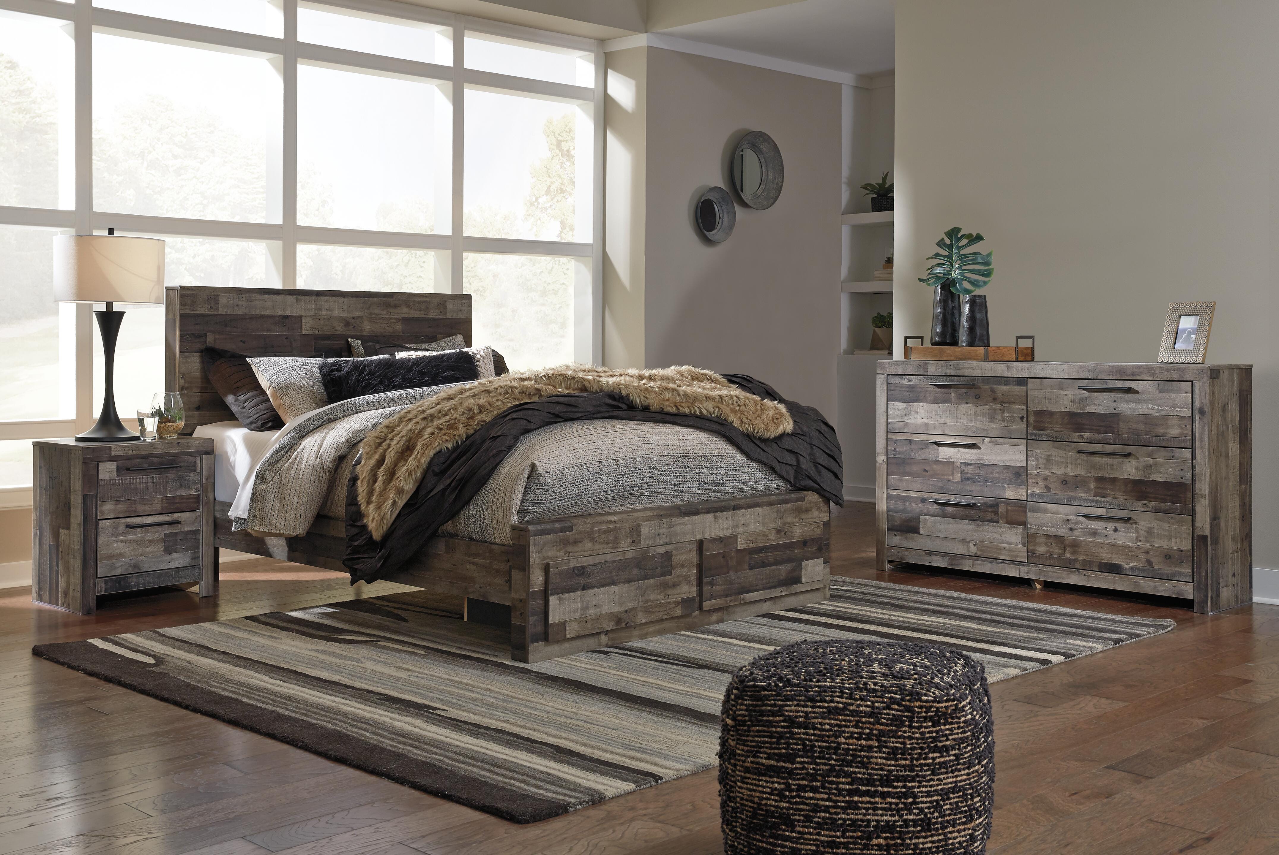 Cama Derekson Queen con almacenamiento en el panel, cómoda y mesita de noche - image 2