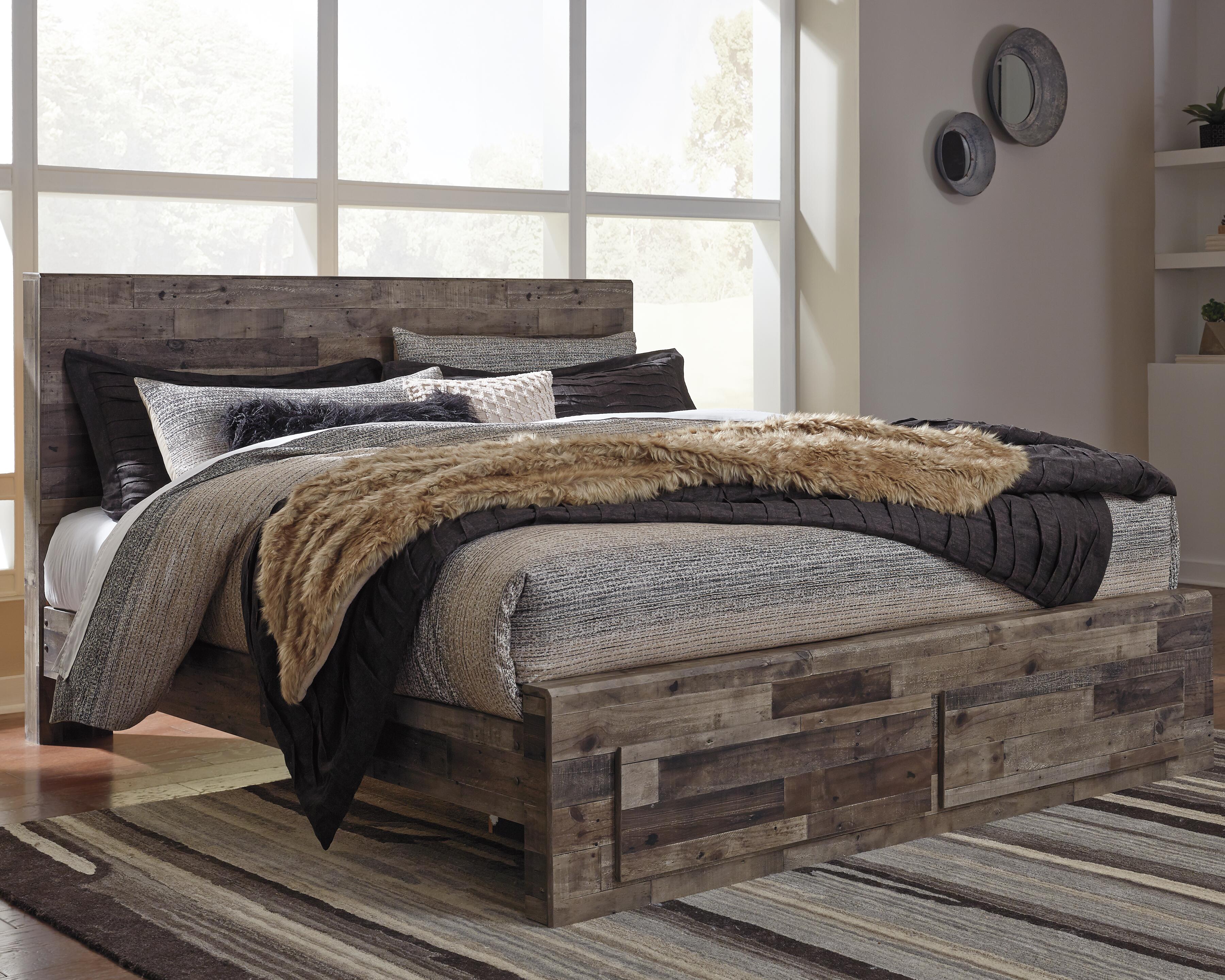 Cama con almacenamiento de panel Derekson King y 2 mesitas de noche - image 6