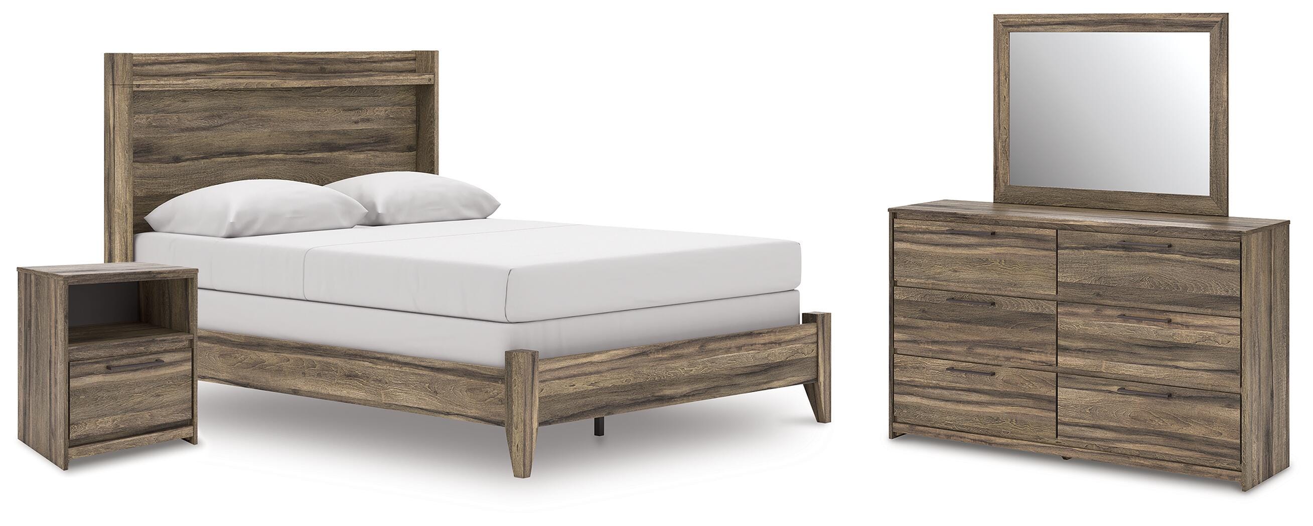 Cama de panel Queen, cómoda, espejo y mesita de noche Baystorm - image 1