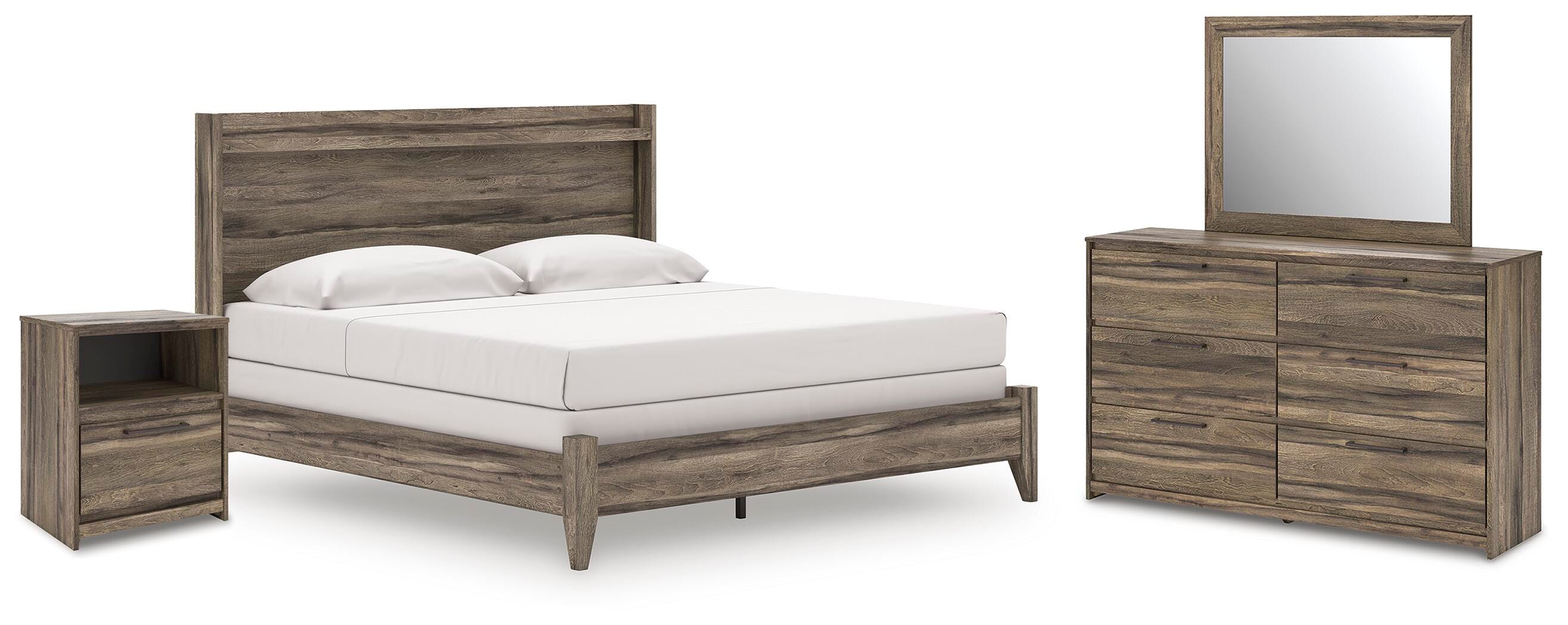 Cama de paneles, tocador, espejo y mesita de noche Baystorm King - image 1