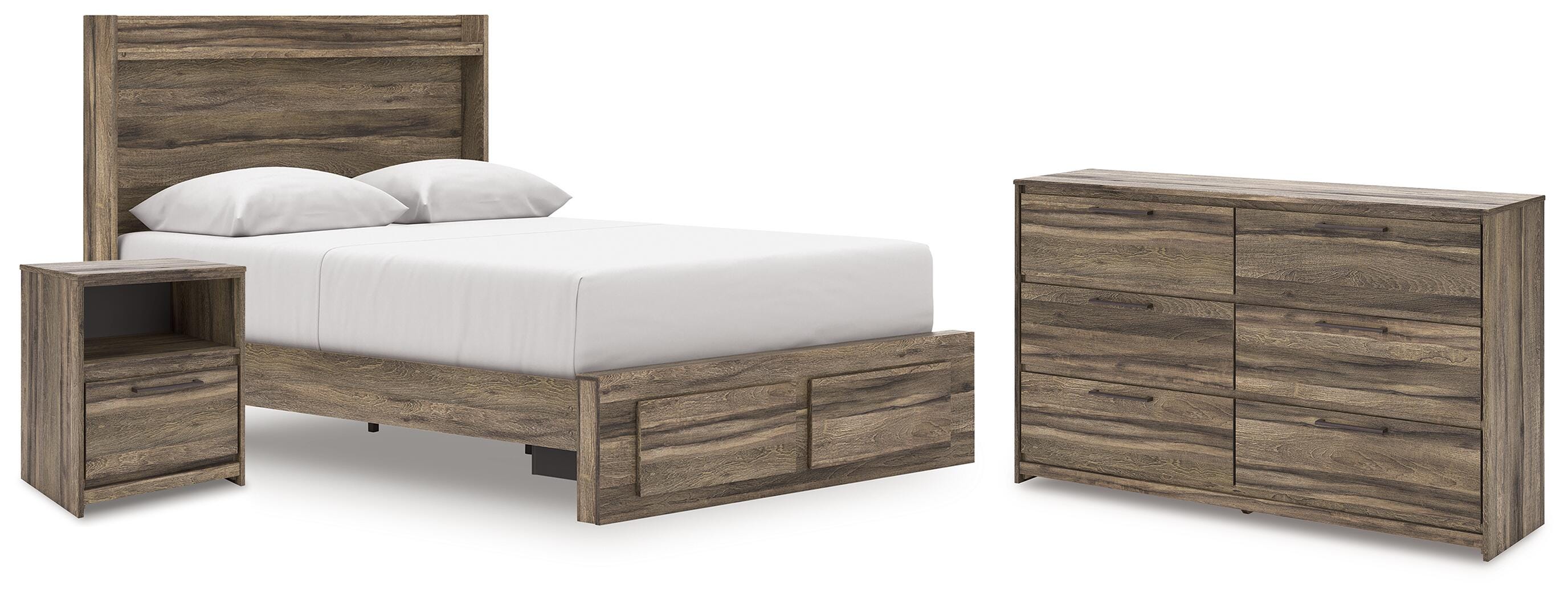 Cama Baystorm Queen con panel de almacenamiento, cómoda y mesita de noche - image 1