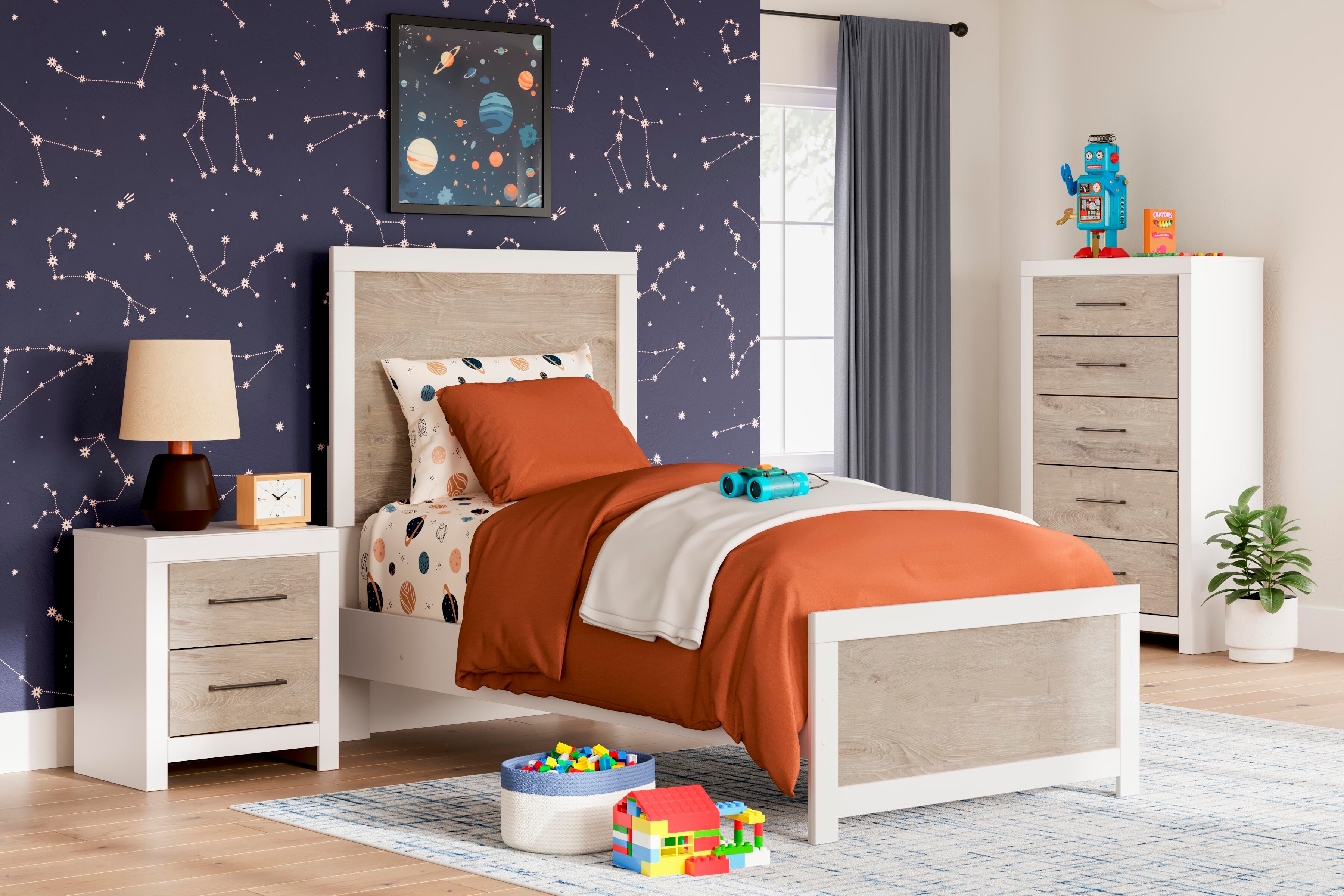 Charbitt Twin Panel Bed, Two-tone, large