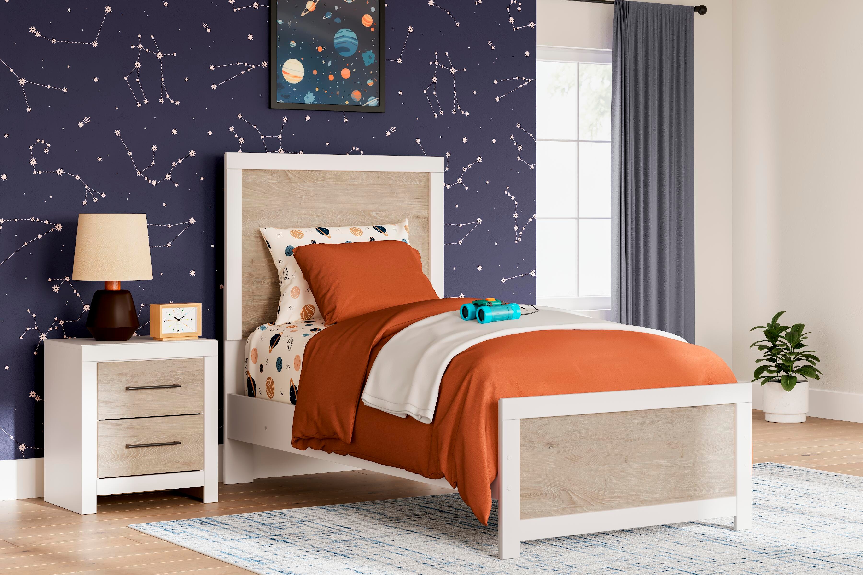 Charbitt Twin Panel Bed, Two-tone, large