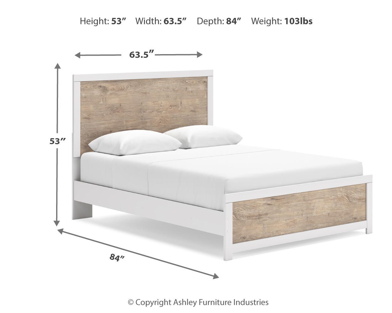 Charbitt Queen Panel Bed, Two-tone, large