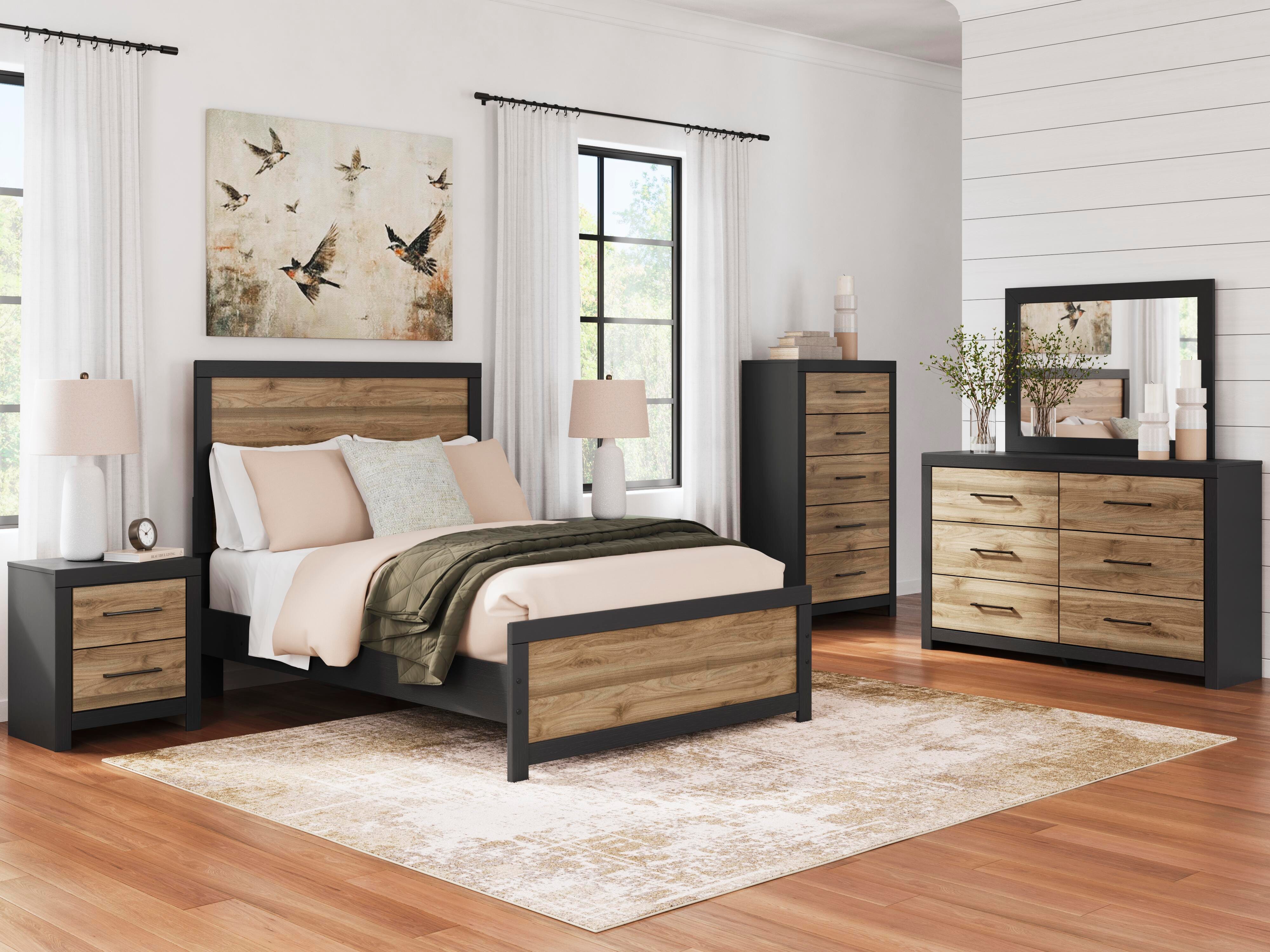 Vertani Full Panel Bed, Black, large