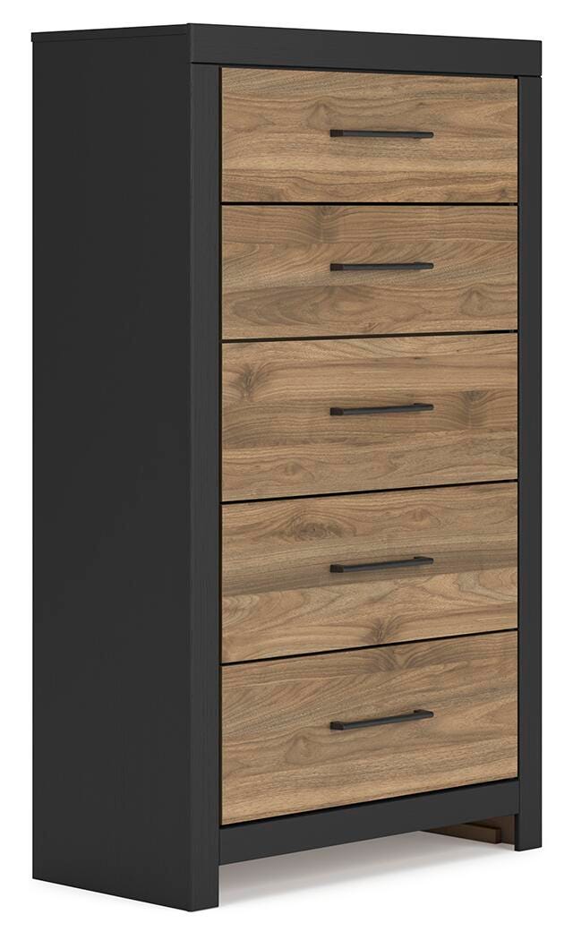 Vertani Chest of Drawers, Black/Honey Brown, large