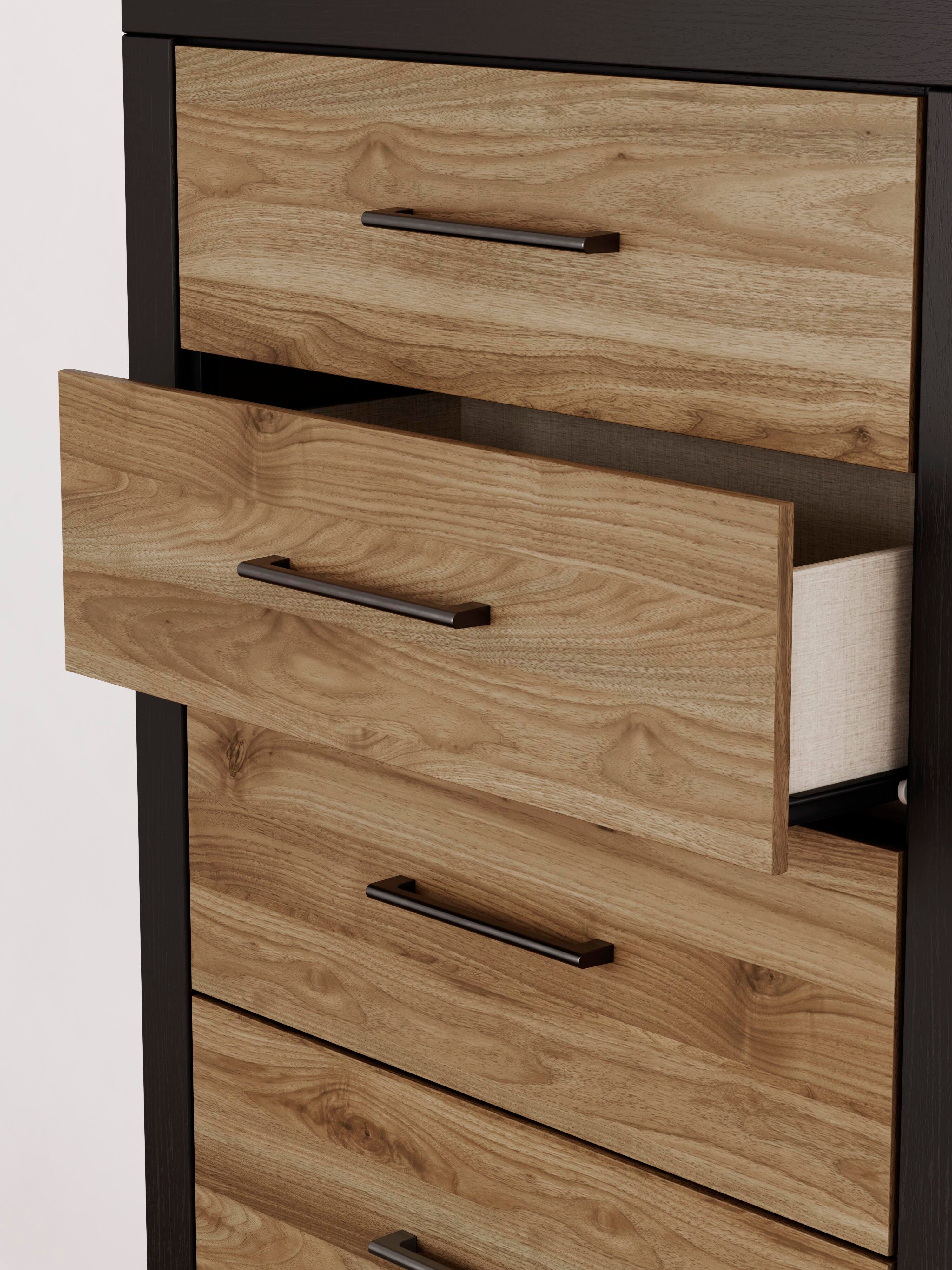 Vertani Chest of Drawers, Black/Honey Brown, large