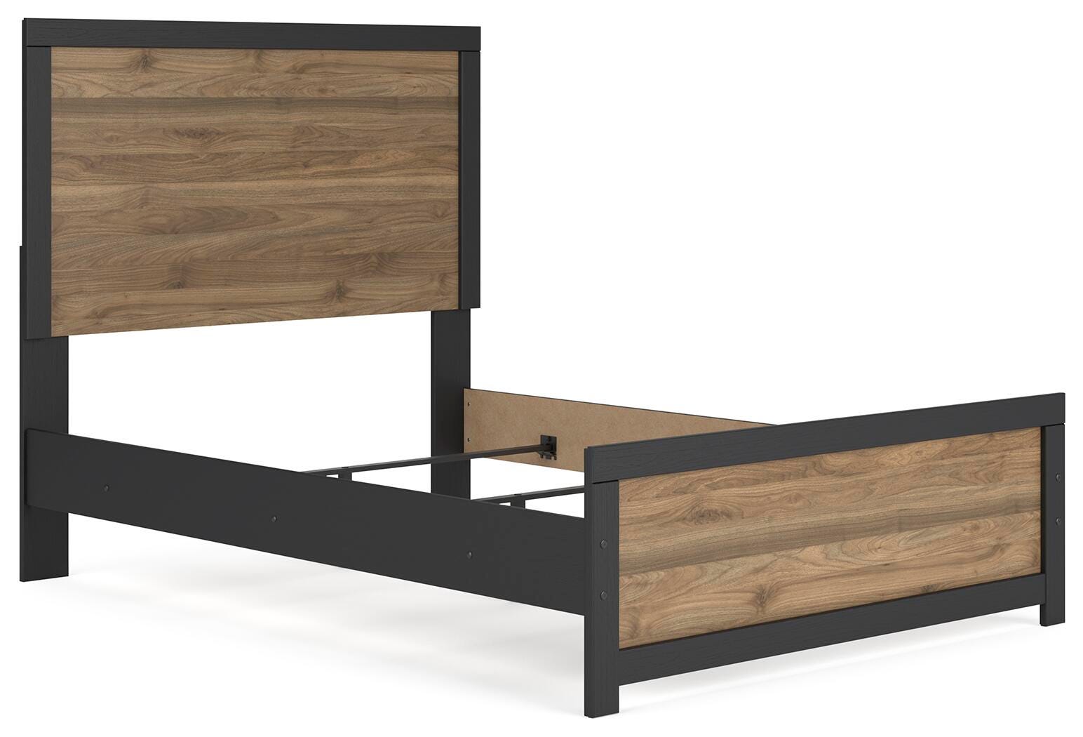 Vertani Full Panel Bed, Black, large