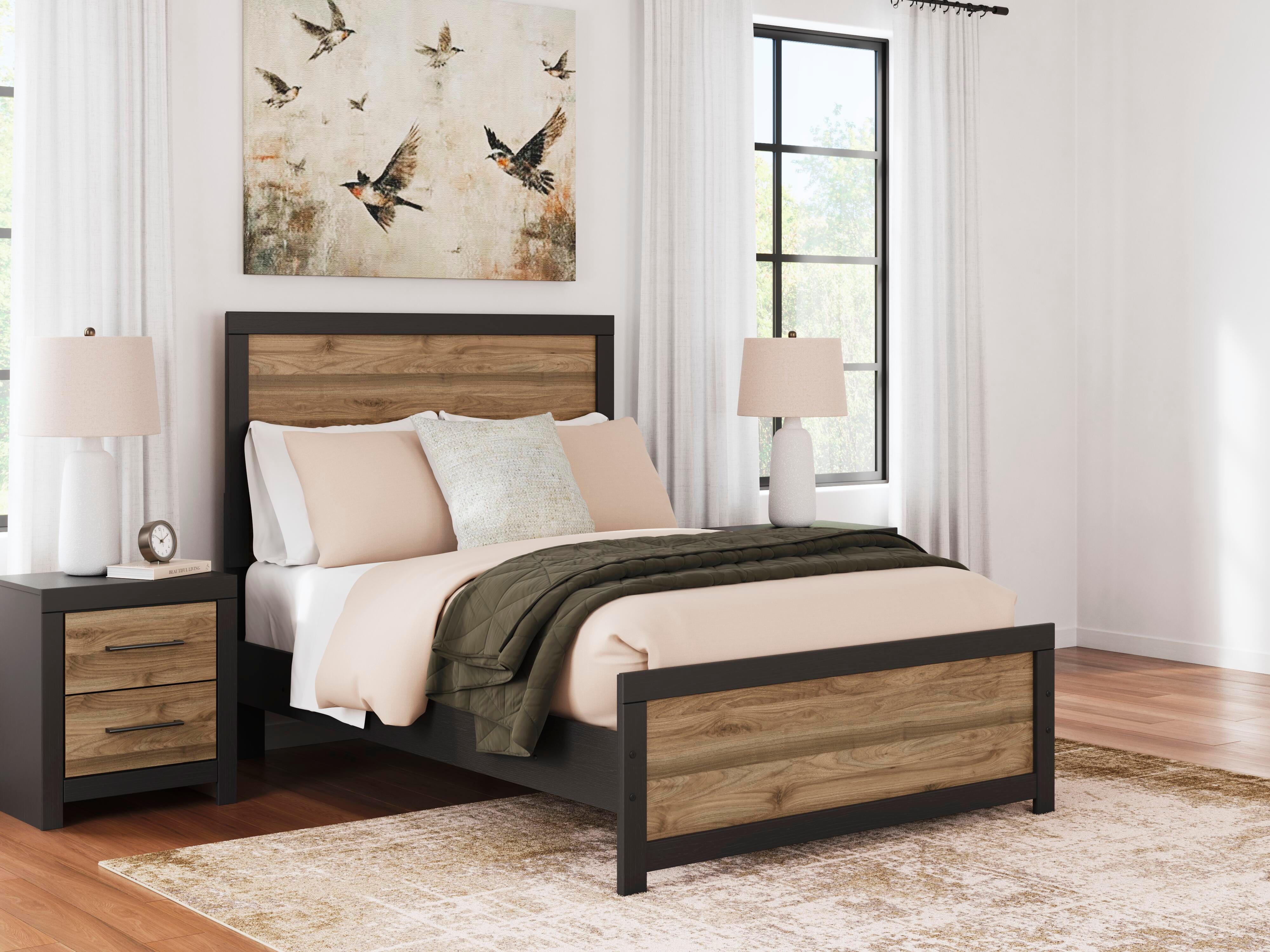 Vertani Full Panel Bed, Black, large