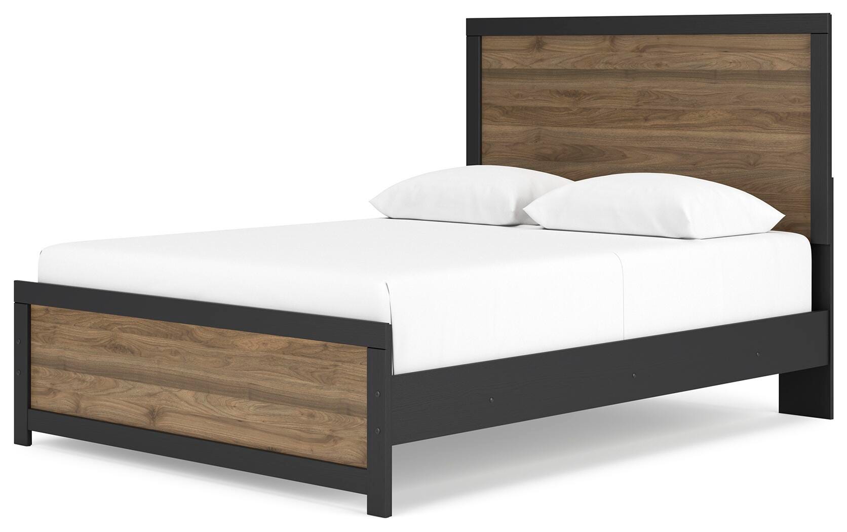 Vertani Queen Panel Bed, Black, large