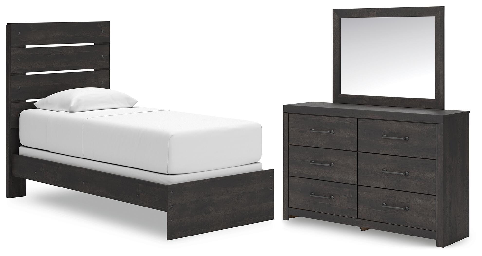 Cama doble, cómoda y espejo Delmorta - image 1