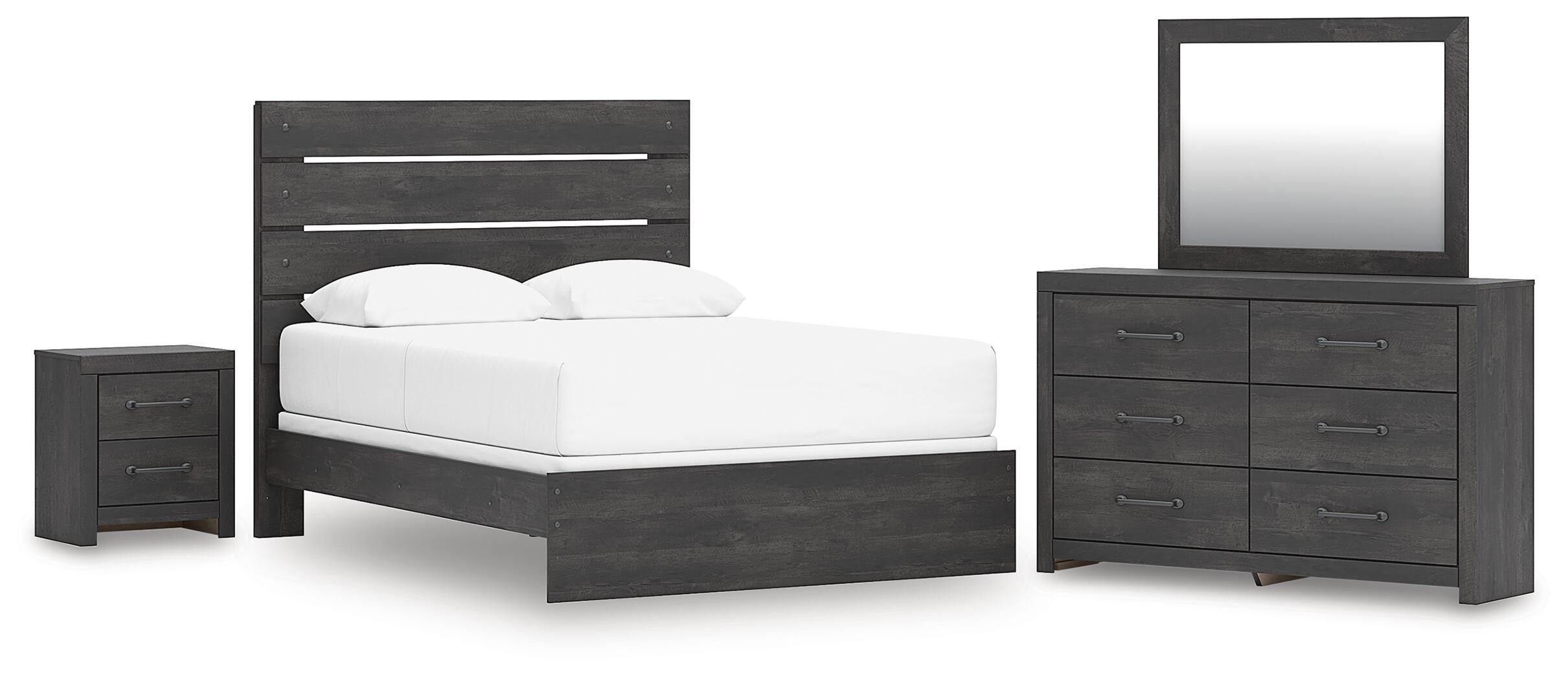 Delmorta Queen Panel Bed, Dresser, Mirror and Nightstand - image 1