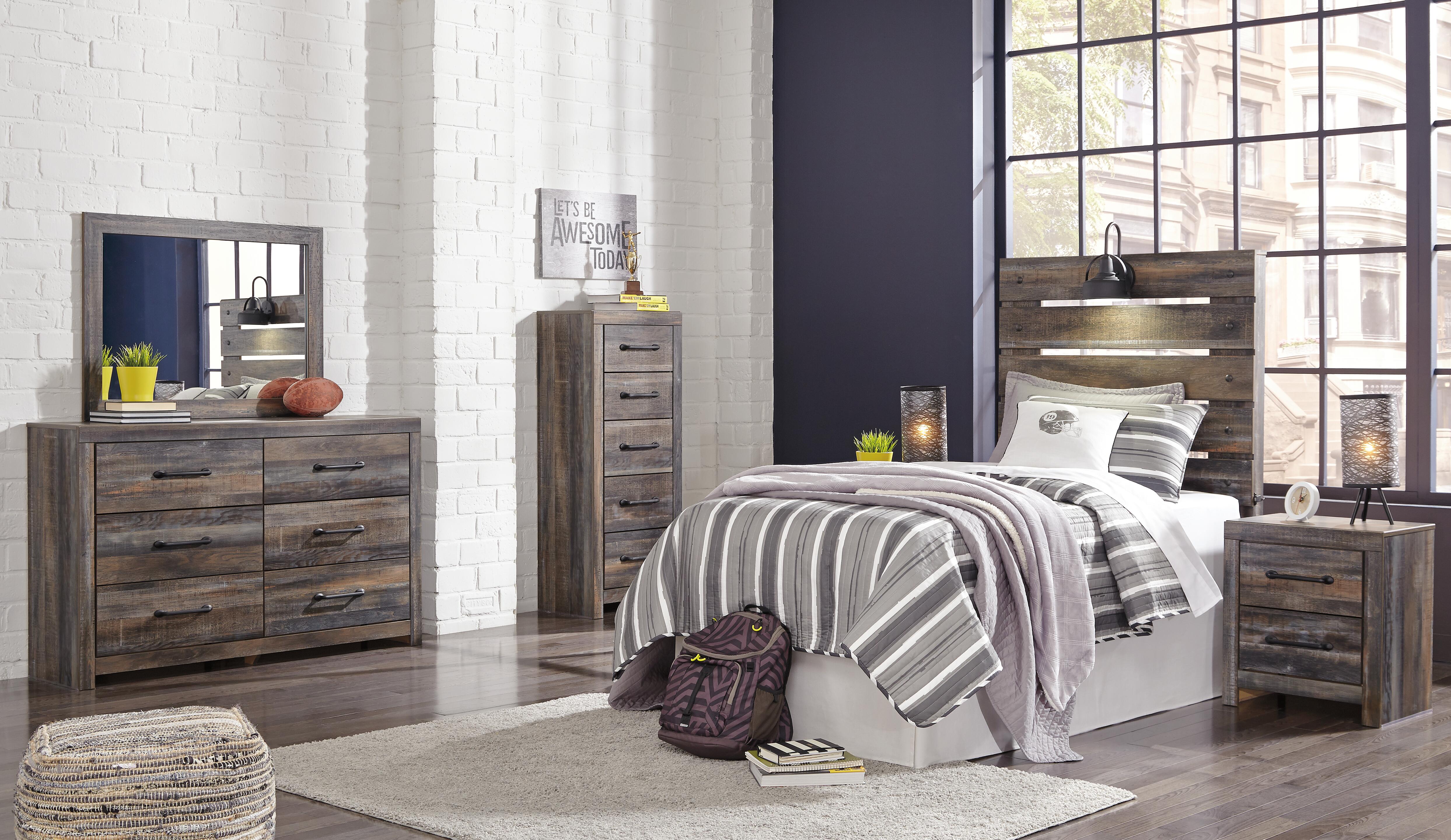 Drystan Twin Panel Headboard, Multi, large