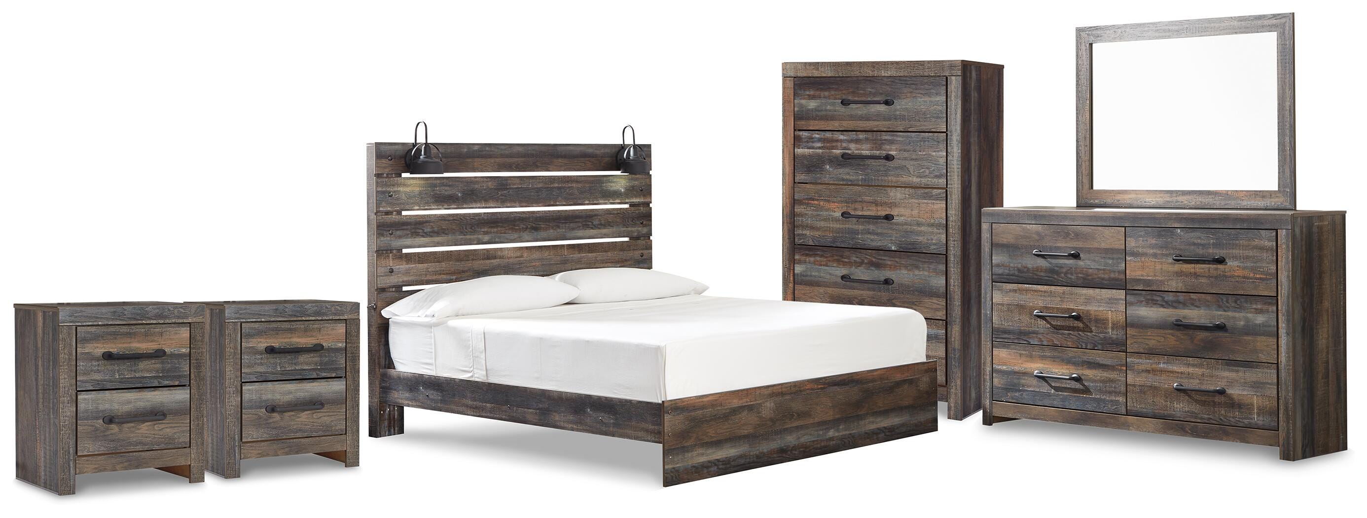 Cama Drystan King, cómoda, espejo y 2 mesitas de noche - image 1