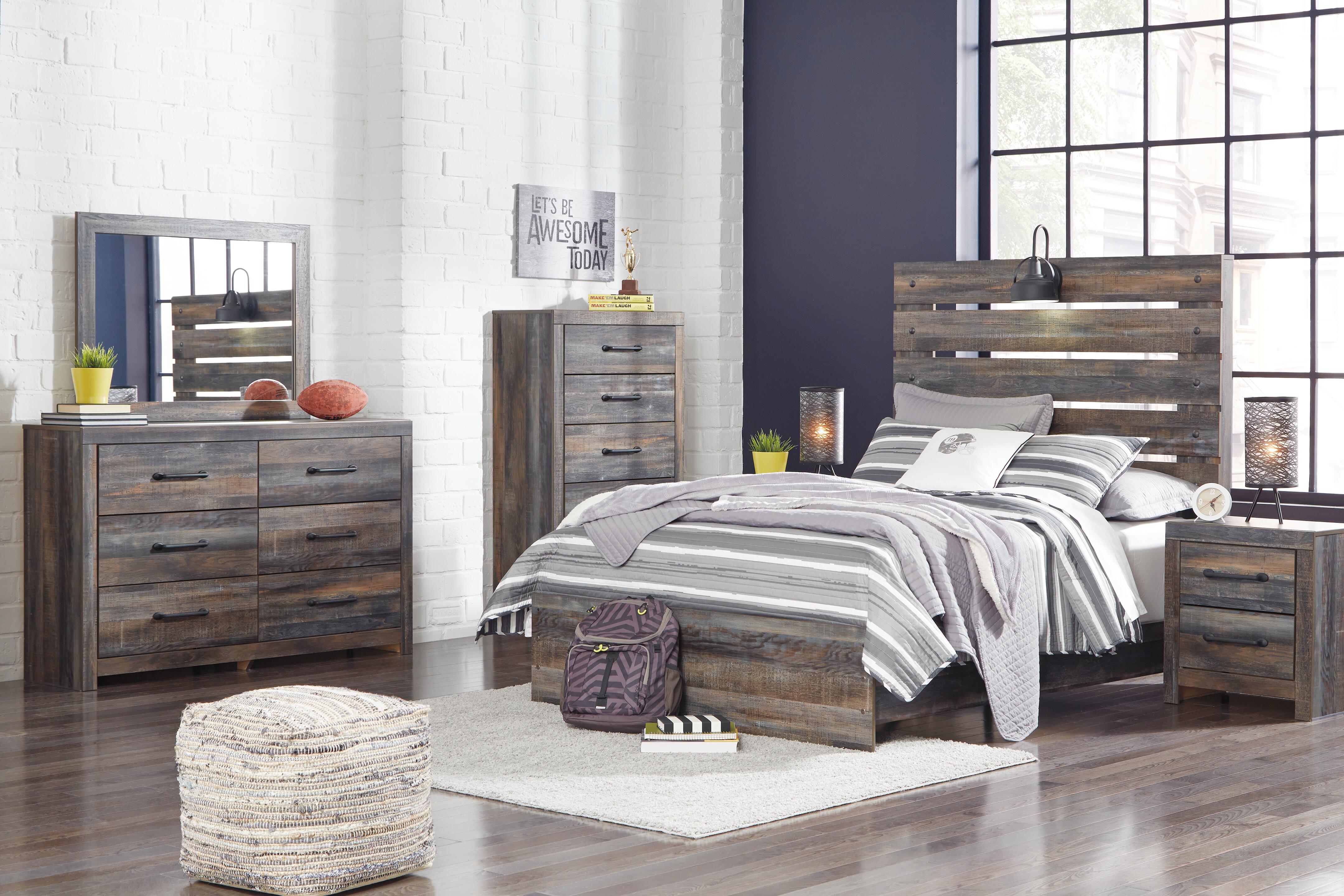 Drystan Full Panel Bed with Dresser and Nightstand, Multi, large