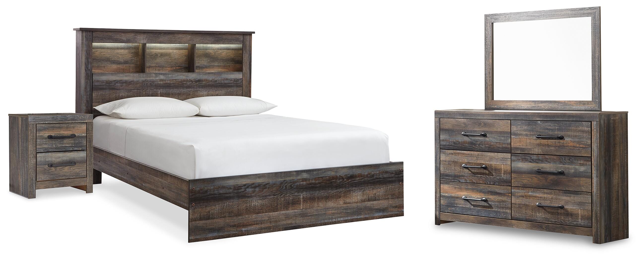 Cama estantería, cómoda, espejo y mesita de noche Drystan Queen - image 1