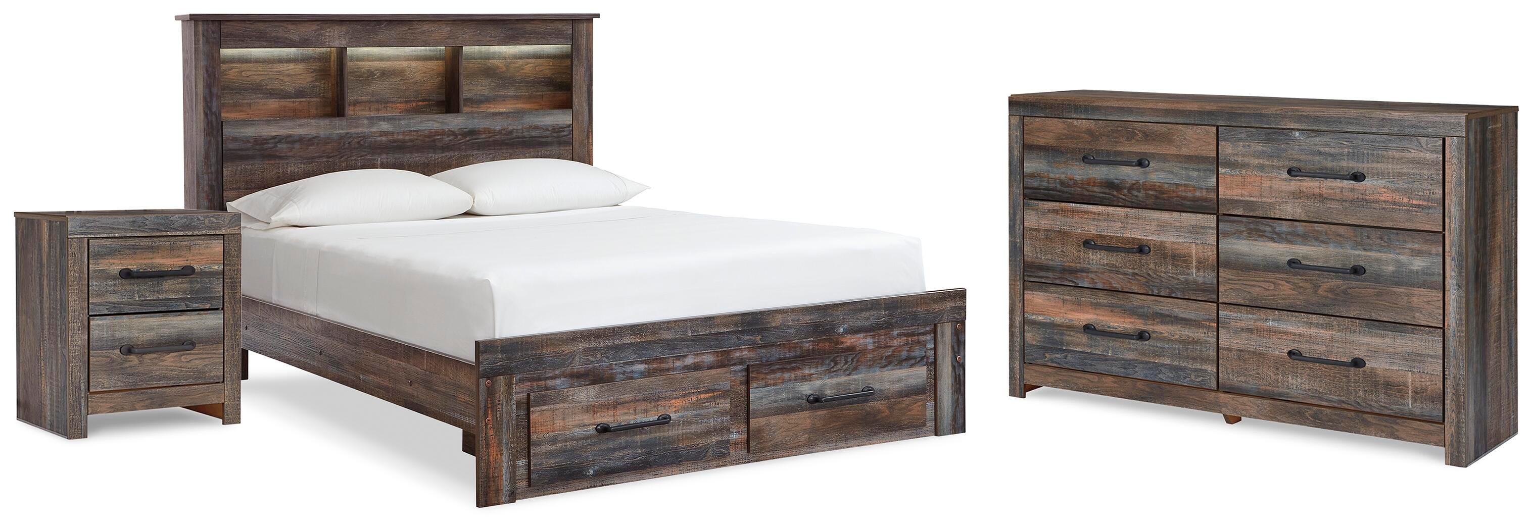 Cama con estantería, cómoda y mesita de noche Drystan - image 1