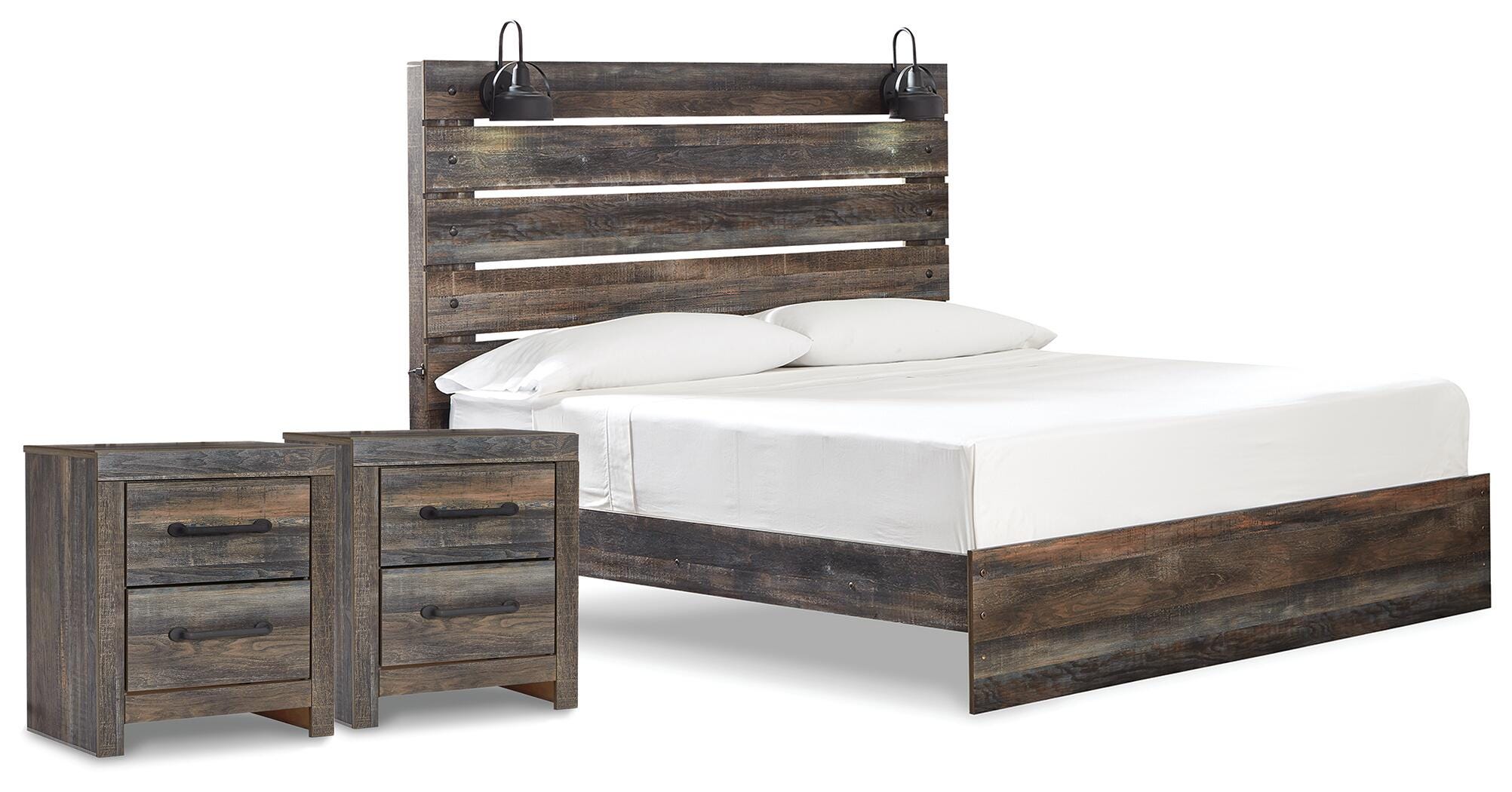 Drystan King Panel Bed and 2 Nightstands - image 1