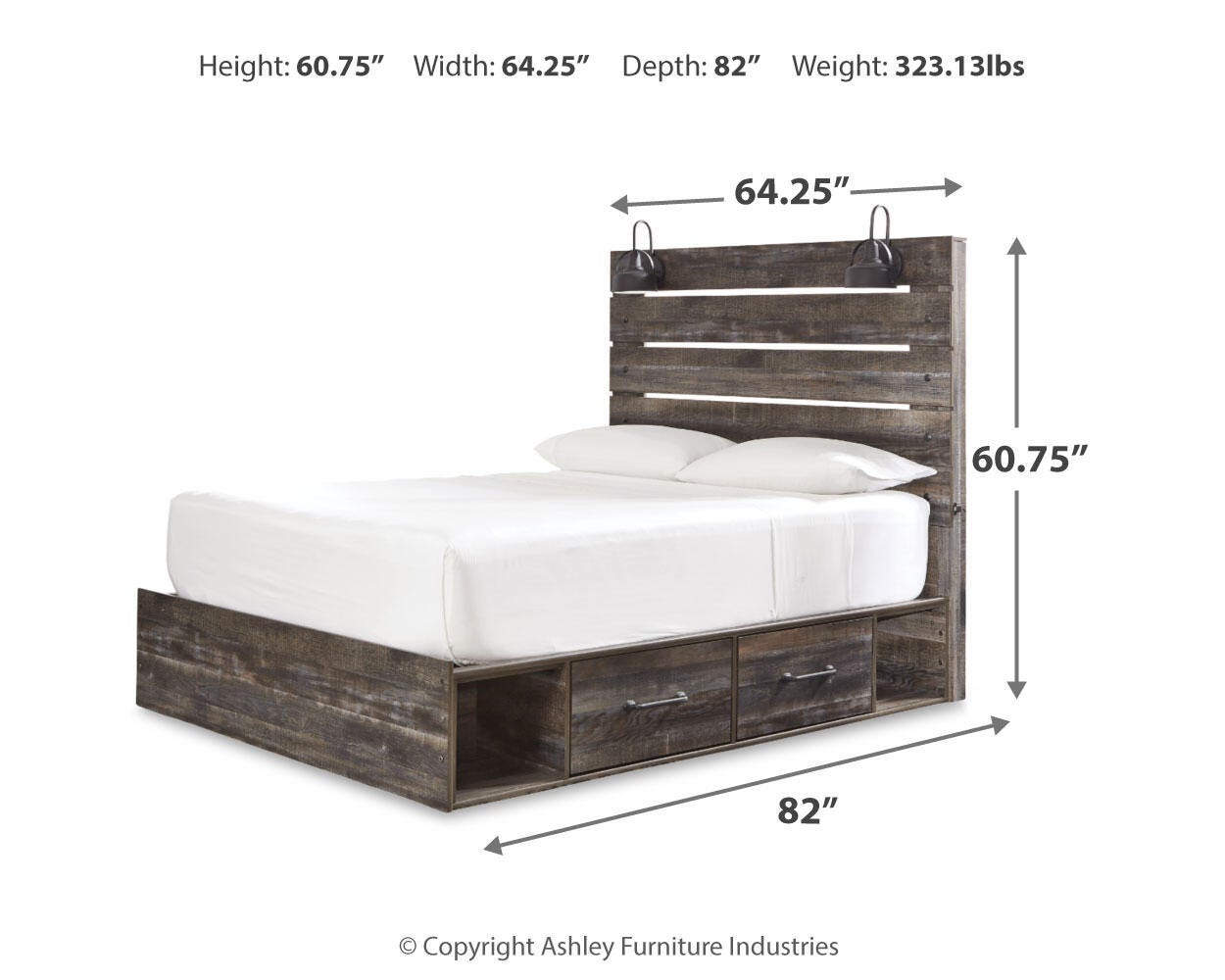 Cama Drystan Queen con panel y almacenamiento, cómoda y mesita de noche - image 11
