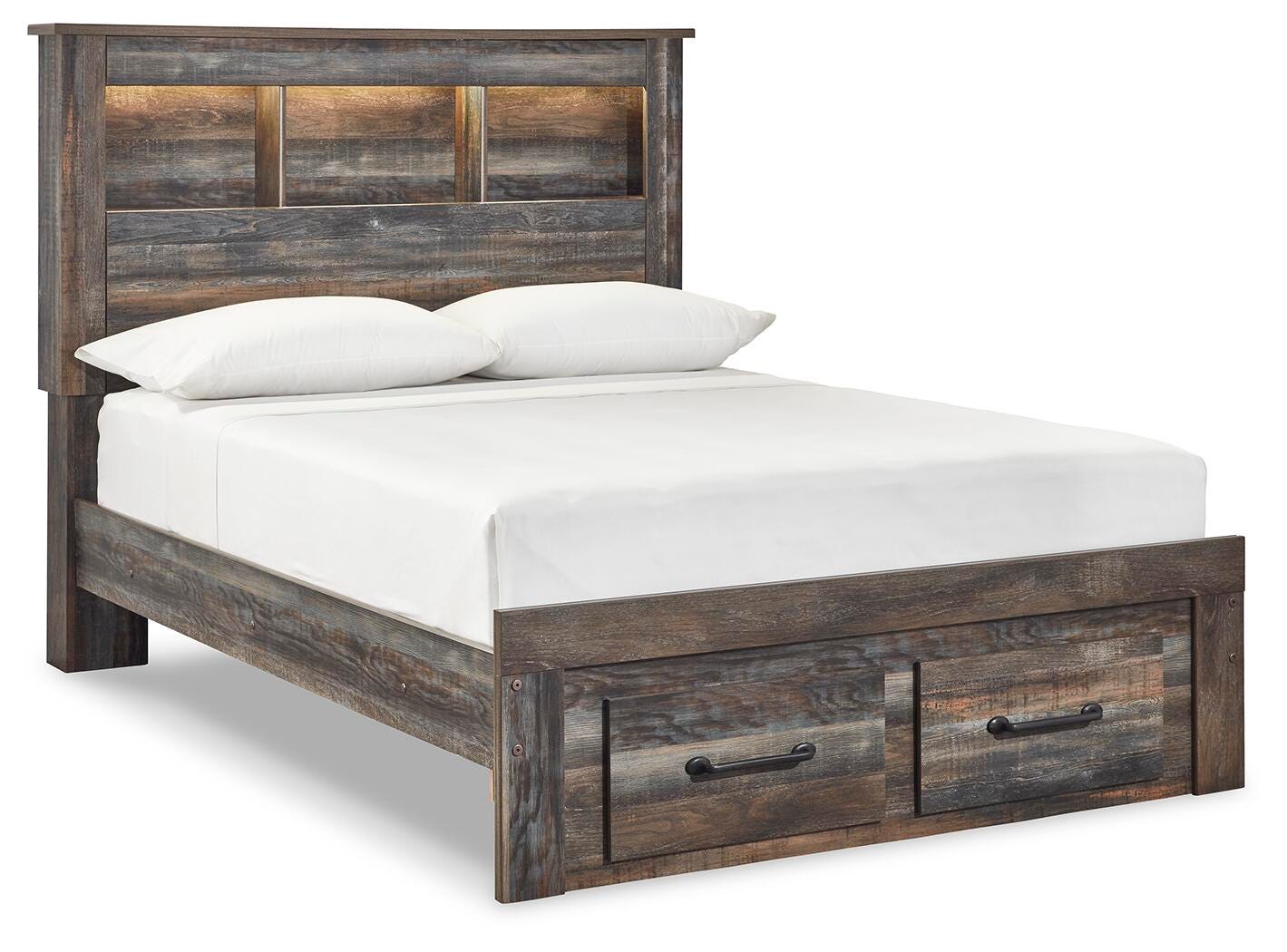 Drystan Full Bookcase Bed with 2 Storage Drawers, Multi, large