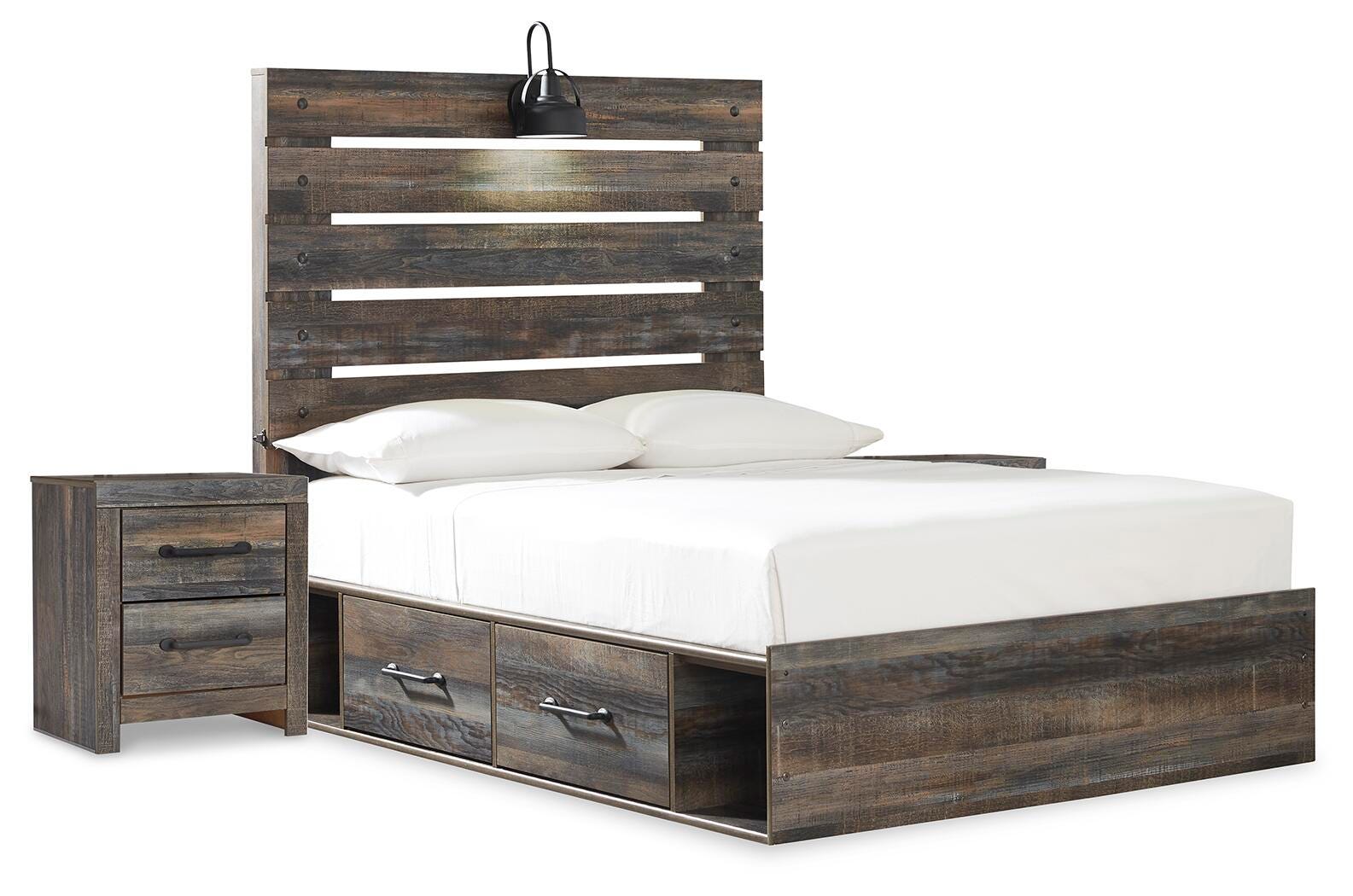 Cama con panel completo Drystan y 2 mesitas de noche - image 2