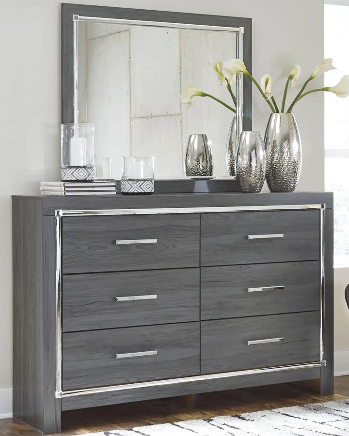 grey mirrored dresser Rainier Mirror Elevate to glamorous sophistication with the Ekon Dresser and Mirror by Furniture of America Victoria Dresser & Mirror Set