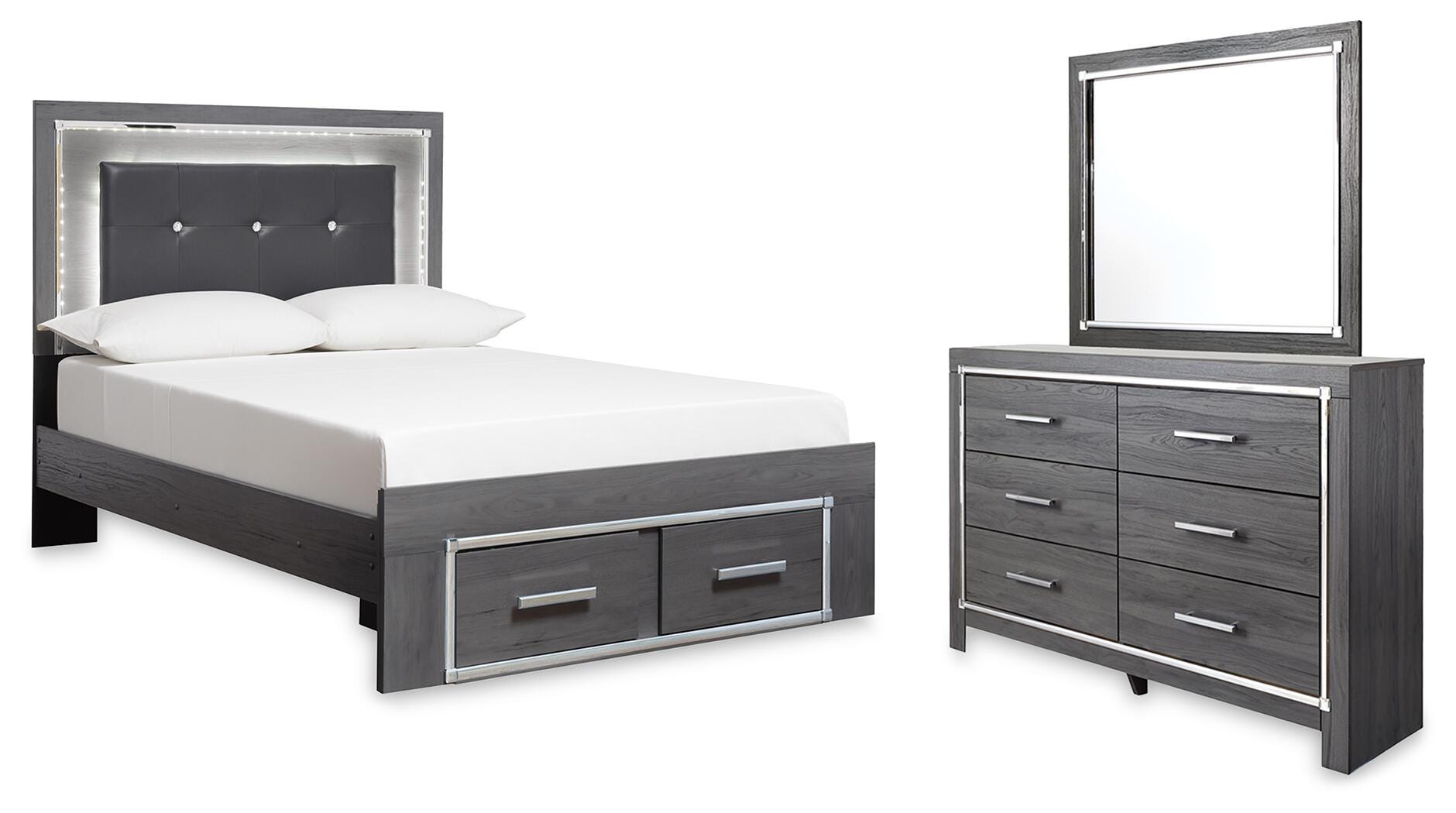 Cama, Cómoda y Espejo Lodanna Full Storage - image 1