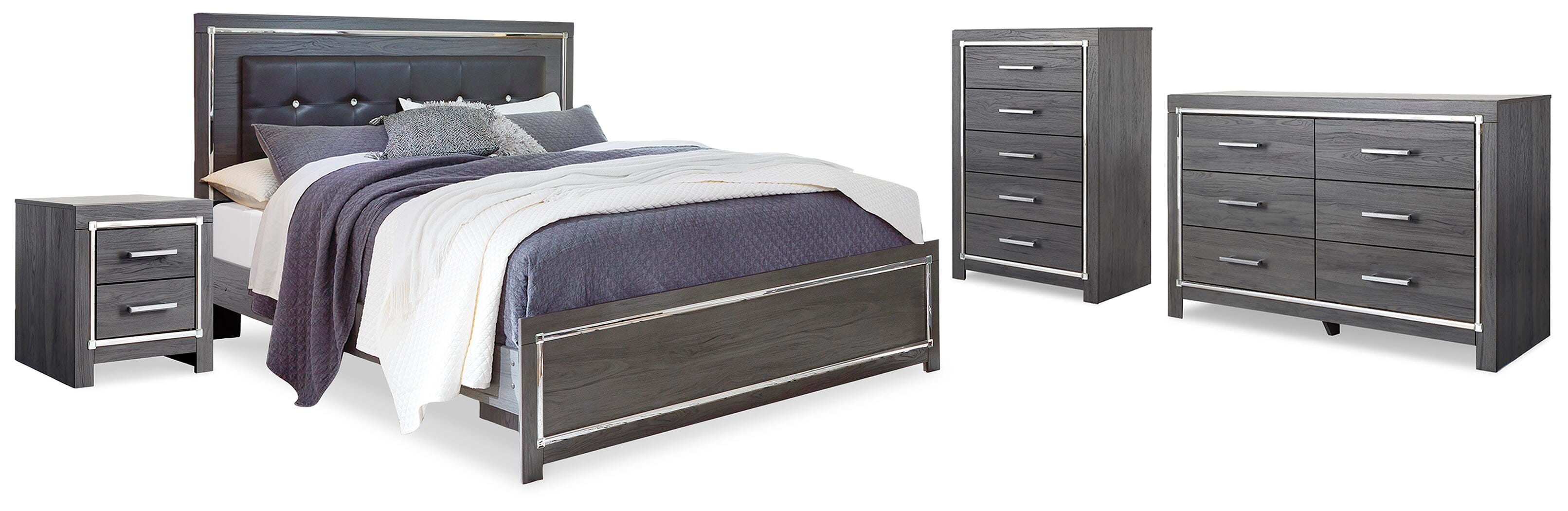 Lodanna King Upholstered Panel Bed, Dresser, Chest and 2 Nightstands - image 1