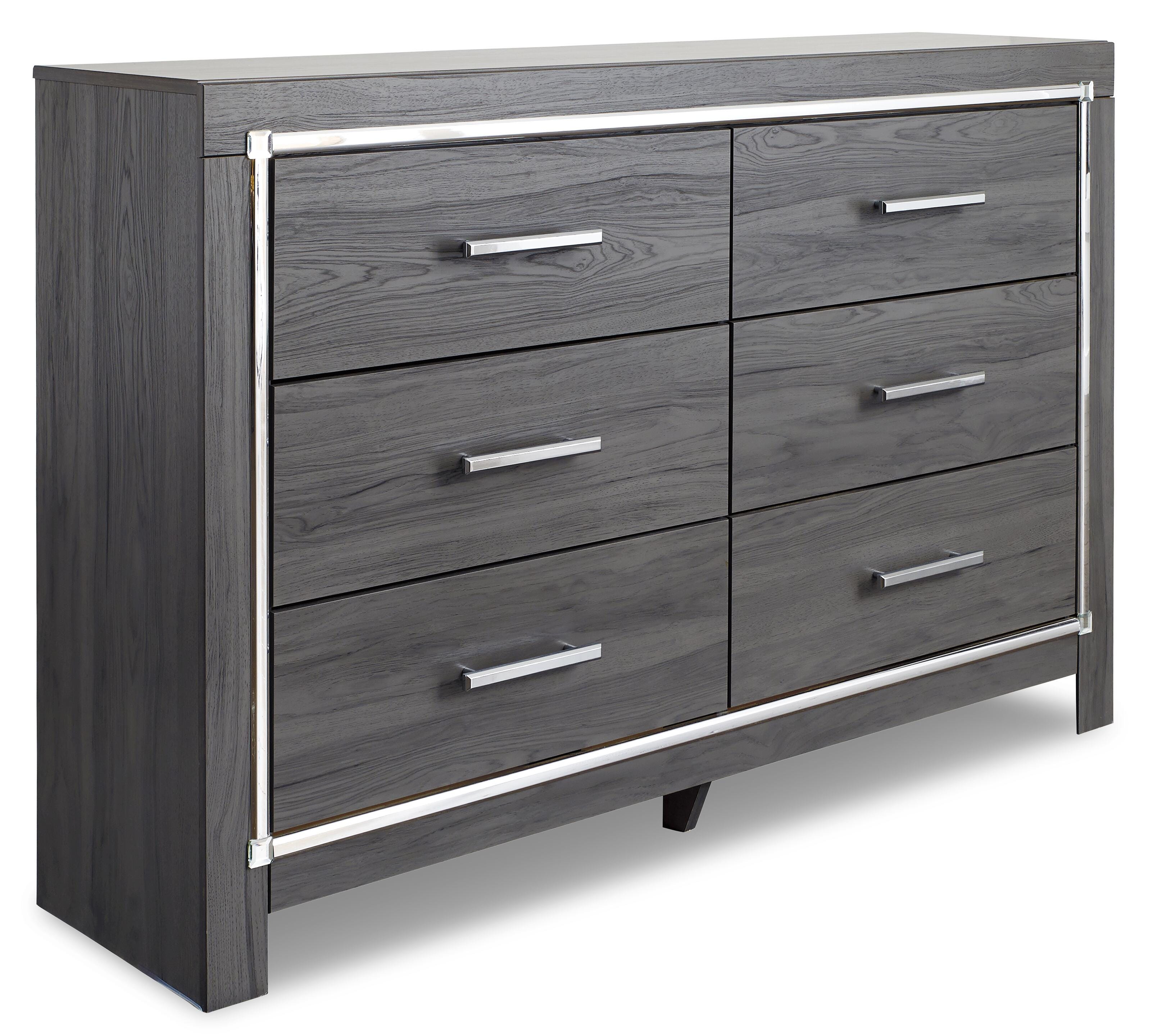 Lodanna King Panel Bed with Dresser, Gray, large