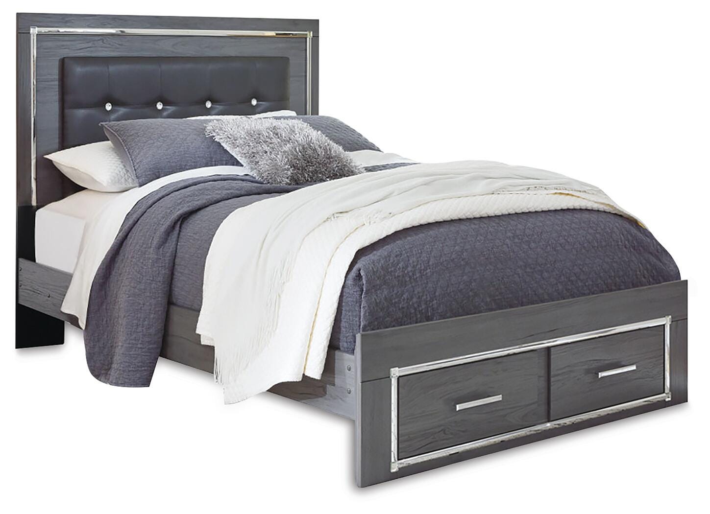 Cama Lodanna Queen con panel de almacenaje y cómoda - image 4