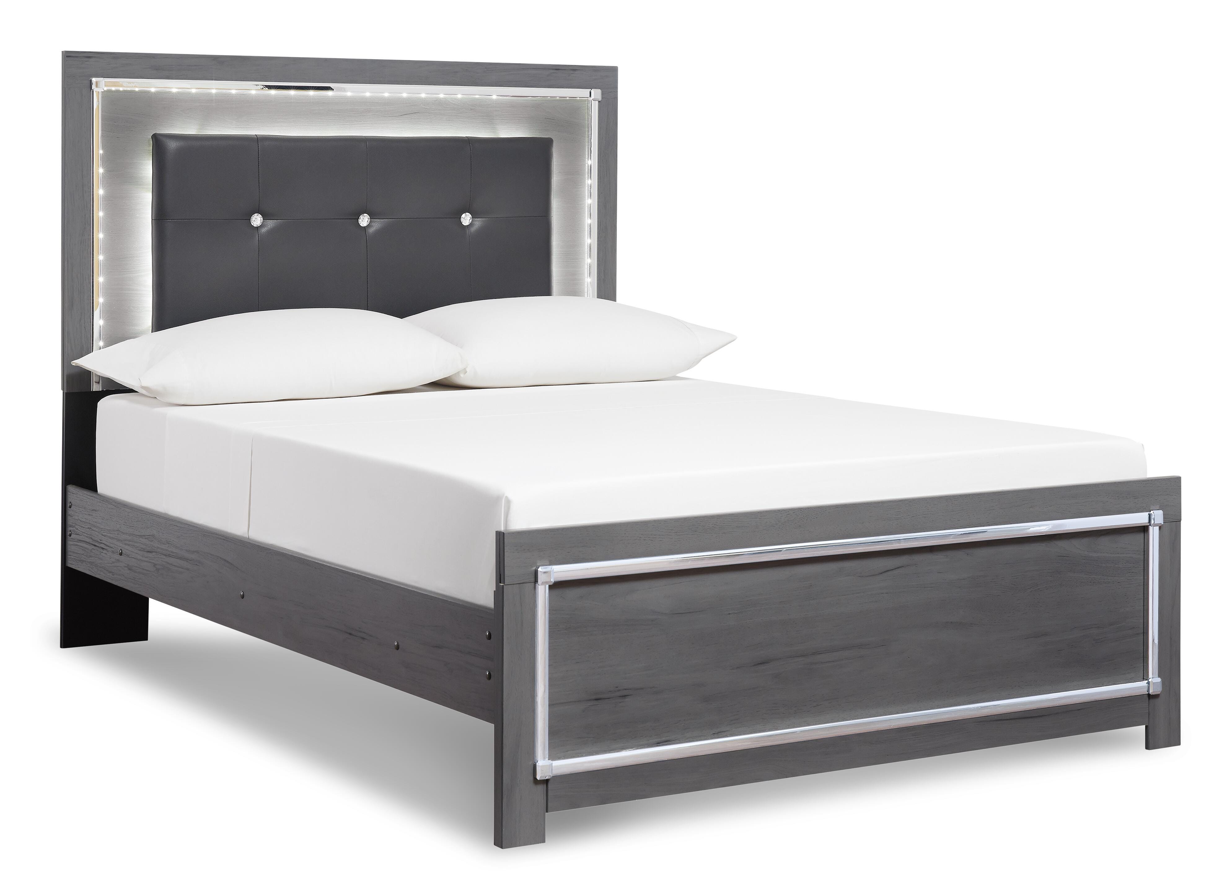 Lodanna King Panel Bed with Dresser, Gray, large