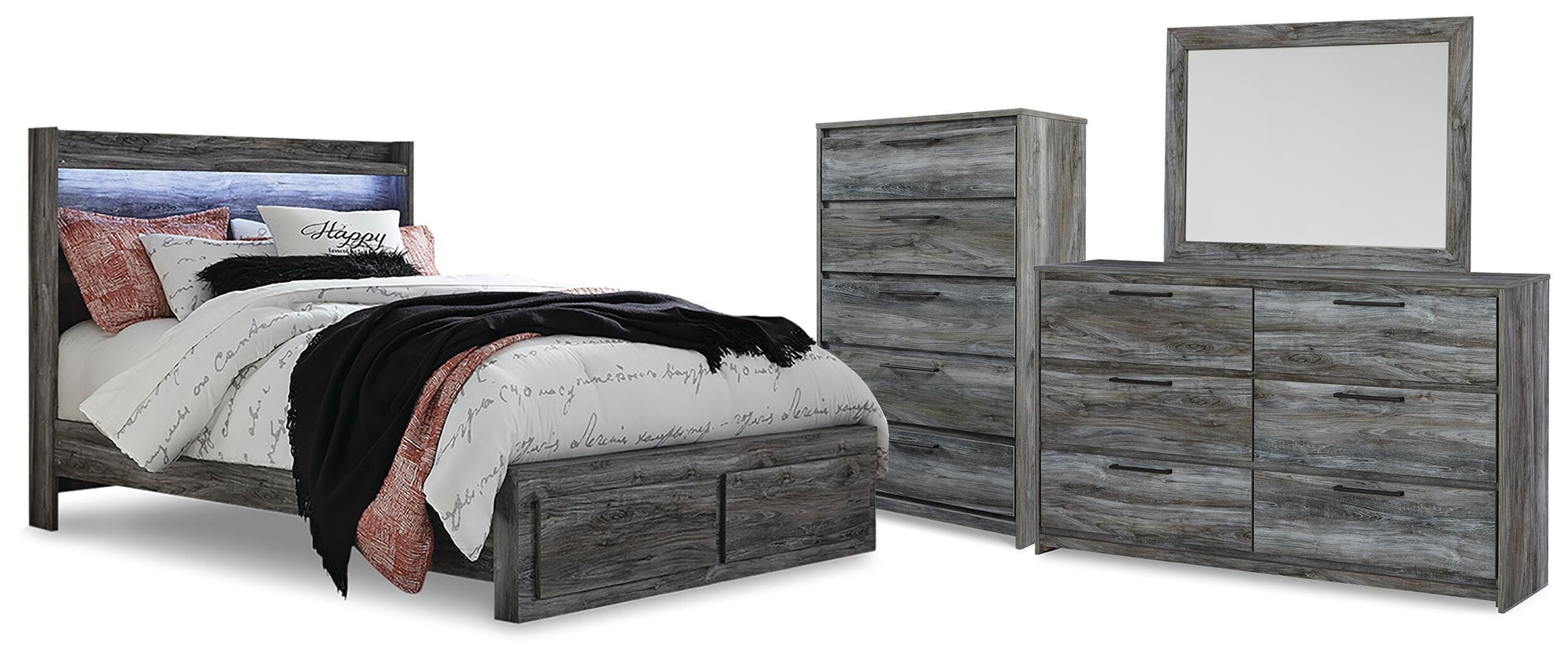 Baystorm Queen Storage Bed, Dresser, Mirror and Chest - image 1
