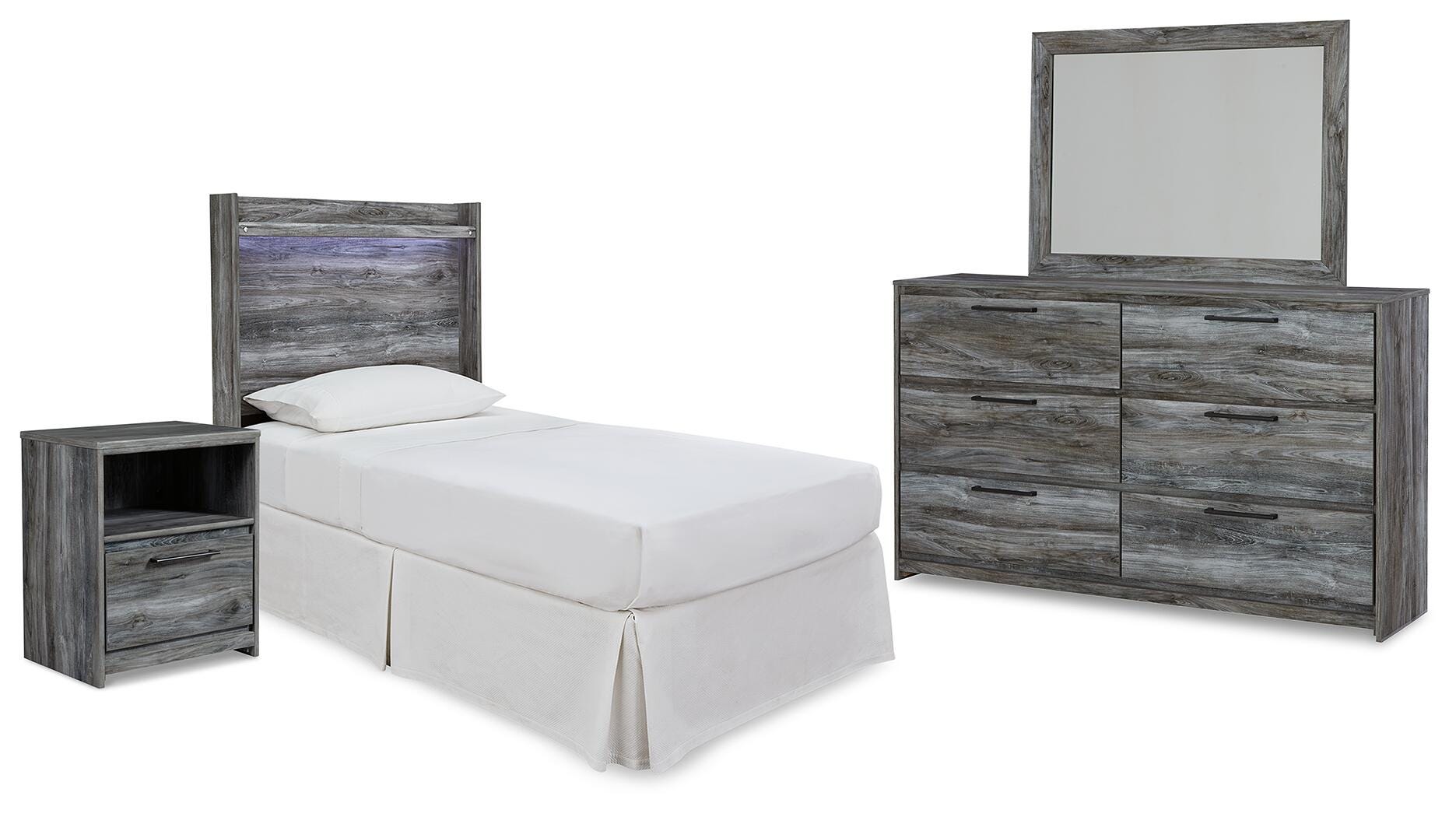 Cabecero de cama doble, cómoda, espejo y mesita de noche Baystorm - image 1