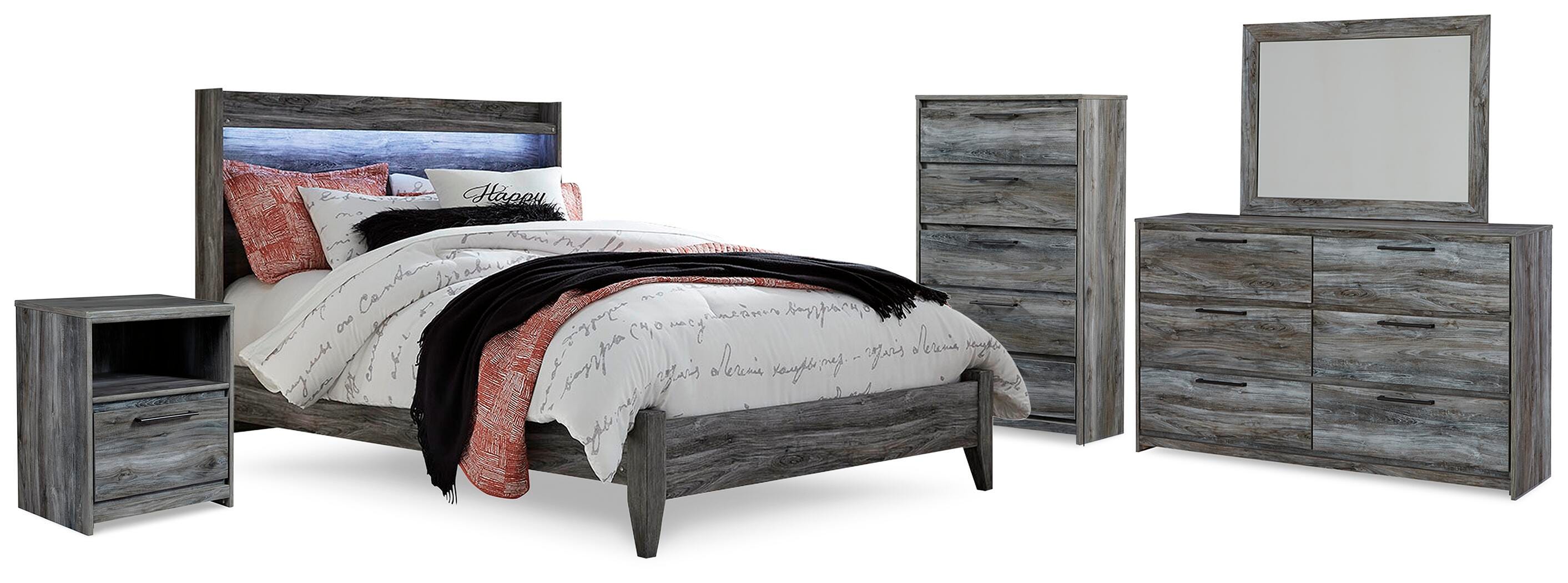Cama Baystorm Queen con panel, tocador, espejo, cómoda y mesita de noche - image 1