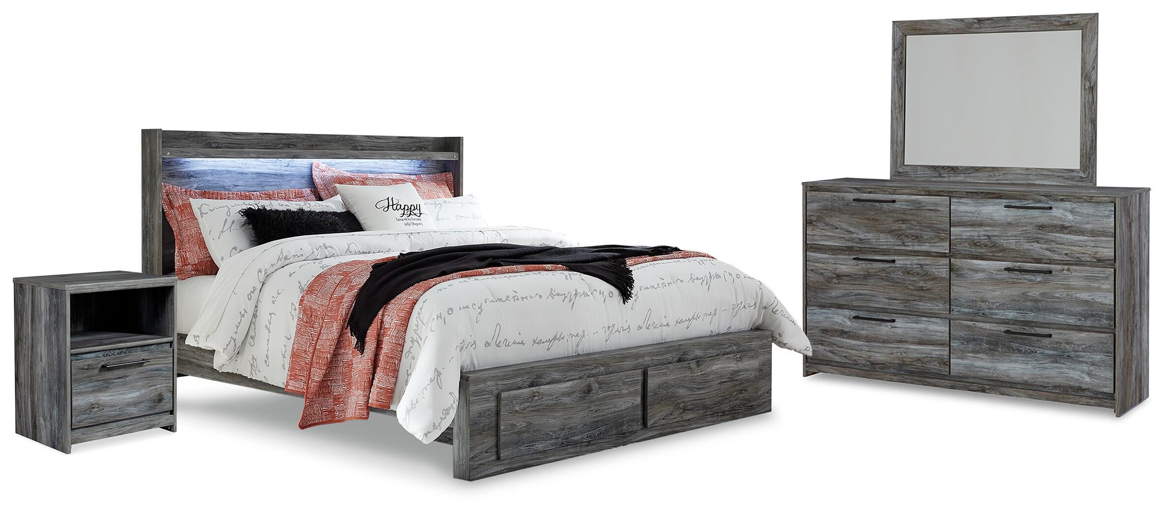 Cama Baystorm King con almacenaje, tocador con espejo y mesita de noche - image 2